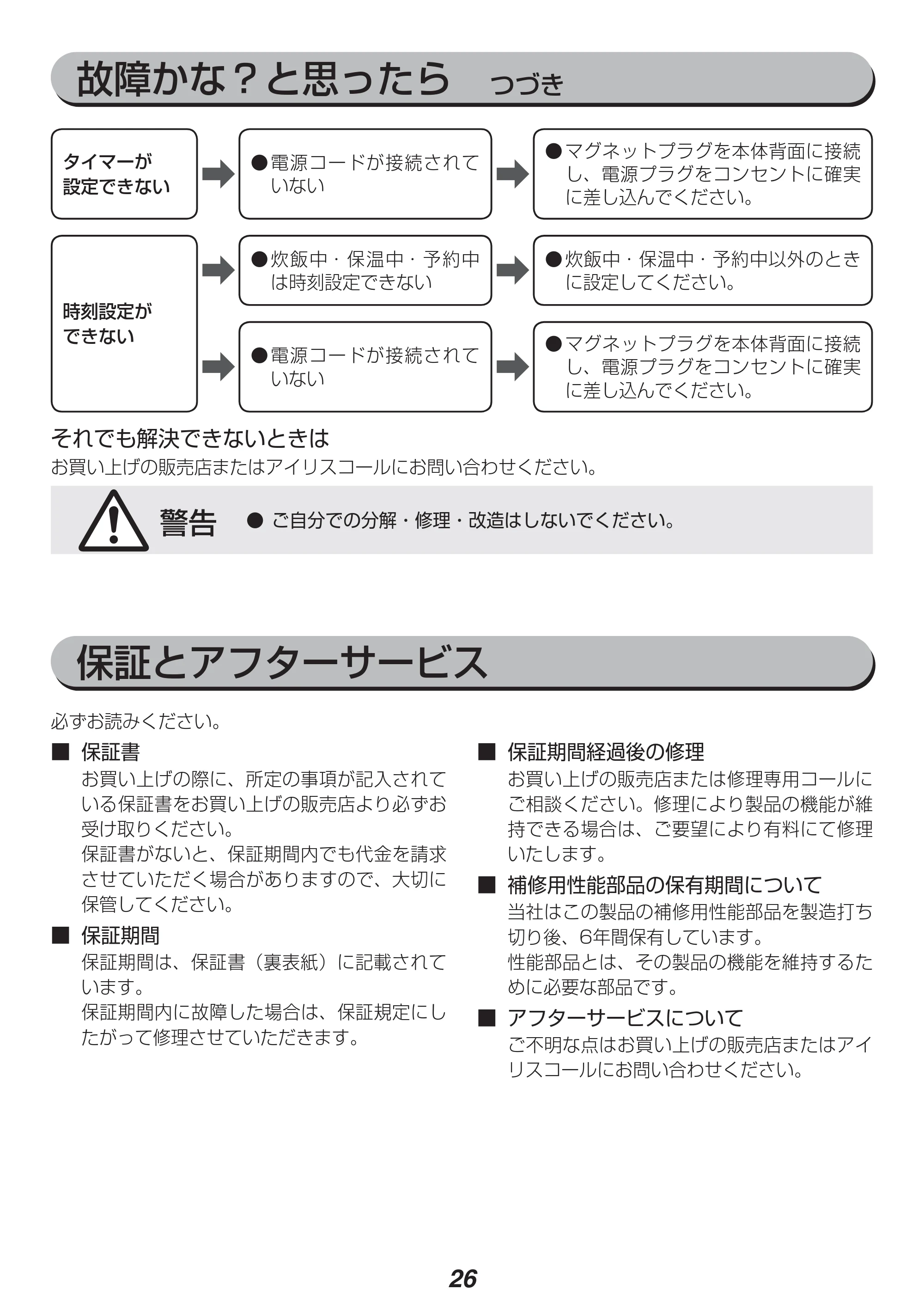 アイリスオーヤマ RC-MA50 取扱説明書 — 原本ページ — 26ページ