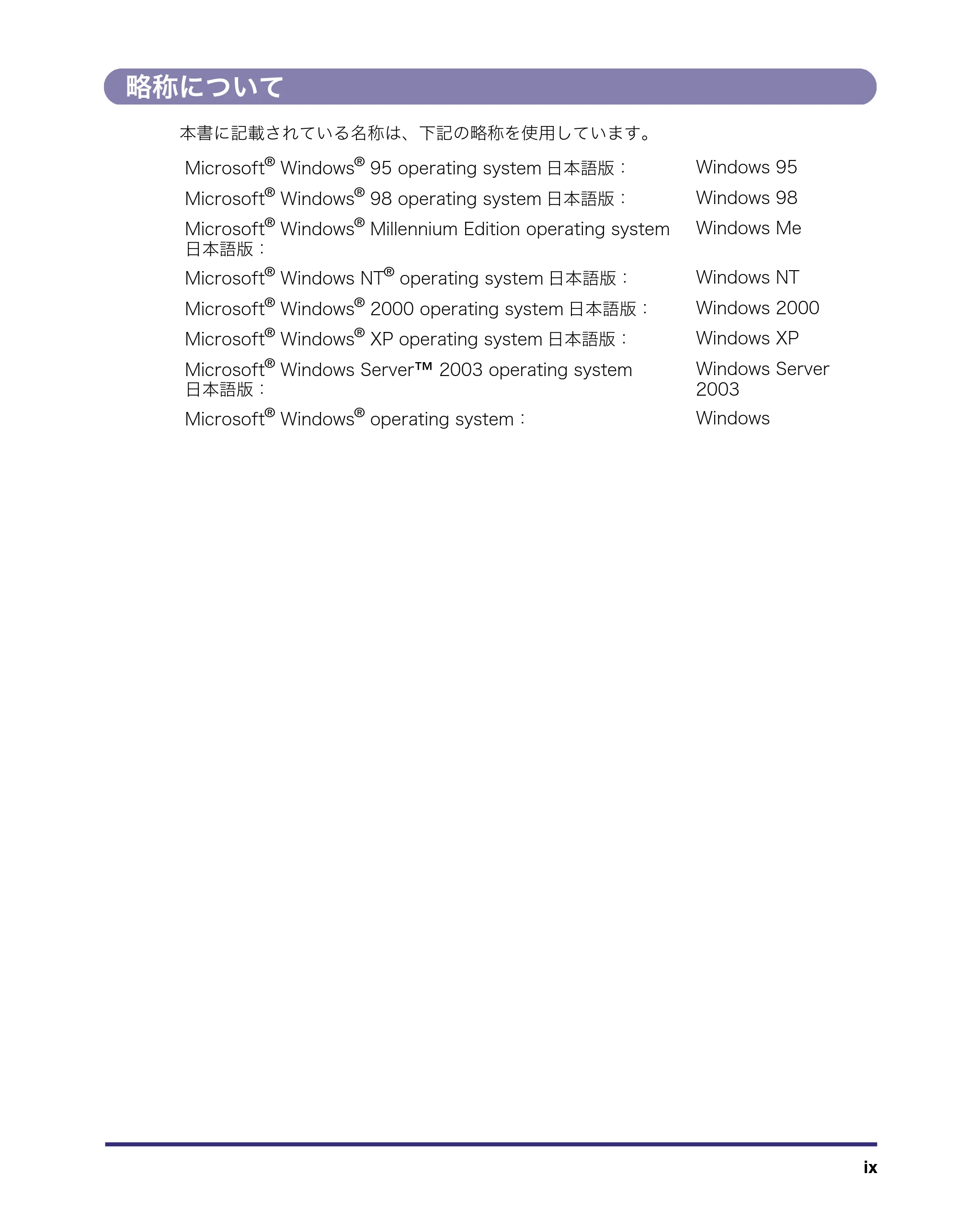 キヤノン LBP5400 LIPS V ソフトウエアガイド 2006年10月11日掲載 (PDF形式/9.08Mバイト) — 略称について — 原本ページ — 10ページ