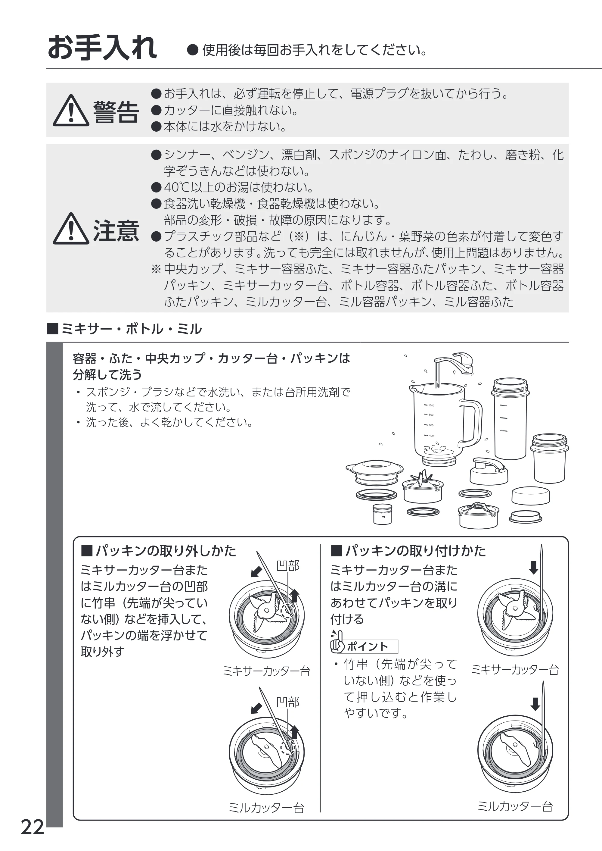 アイリスオーヤマ IJM-S101BM 取扱説明書 — 原本ページ — 22ページ