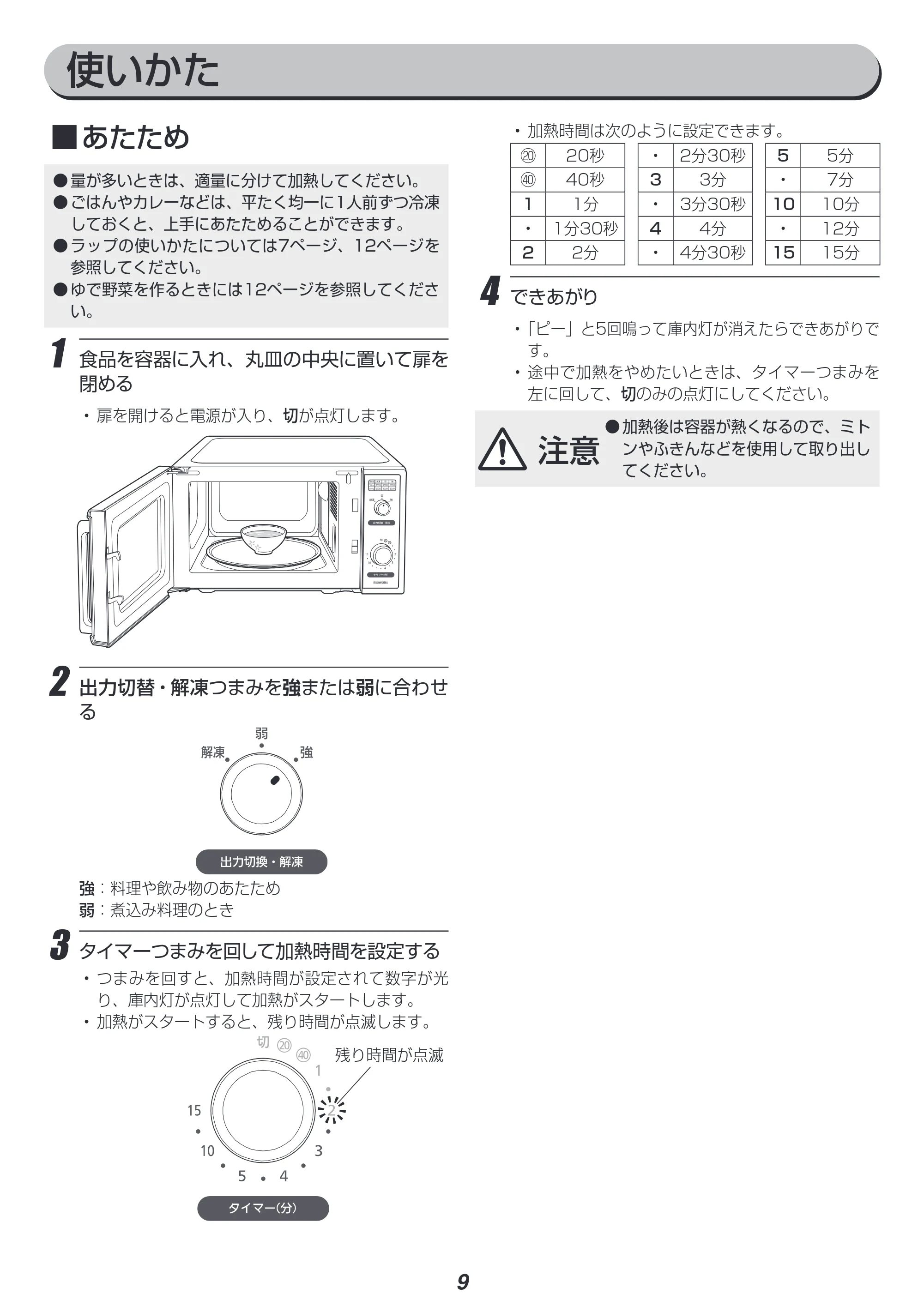 アイリスオーヤマ IMB-RT17-PA 取扱説明書 — 原本ページ — 9ページ