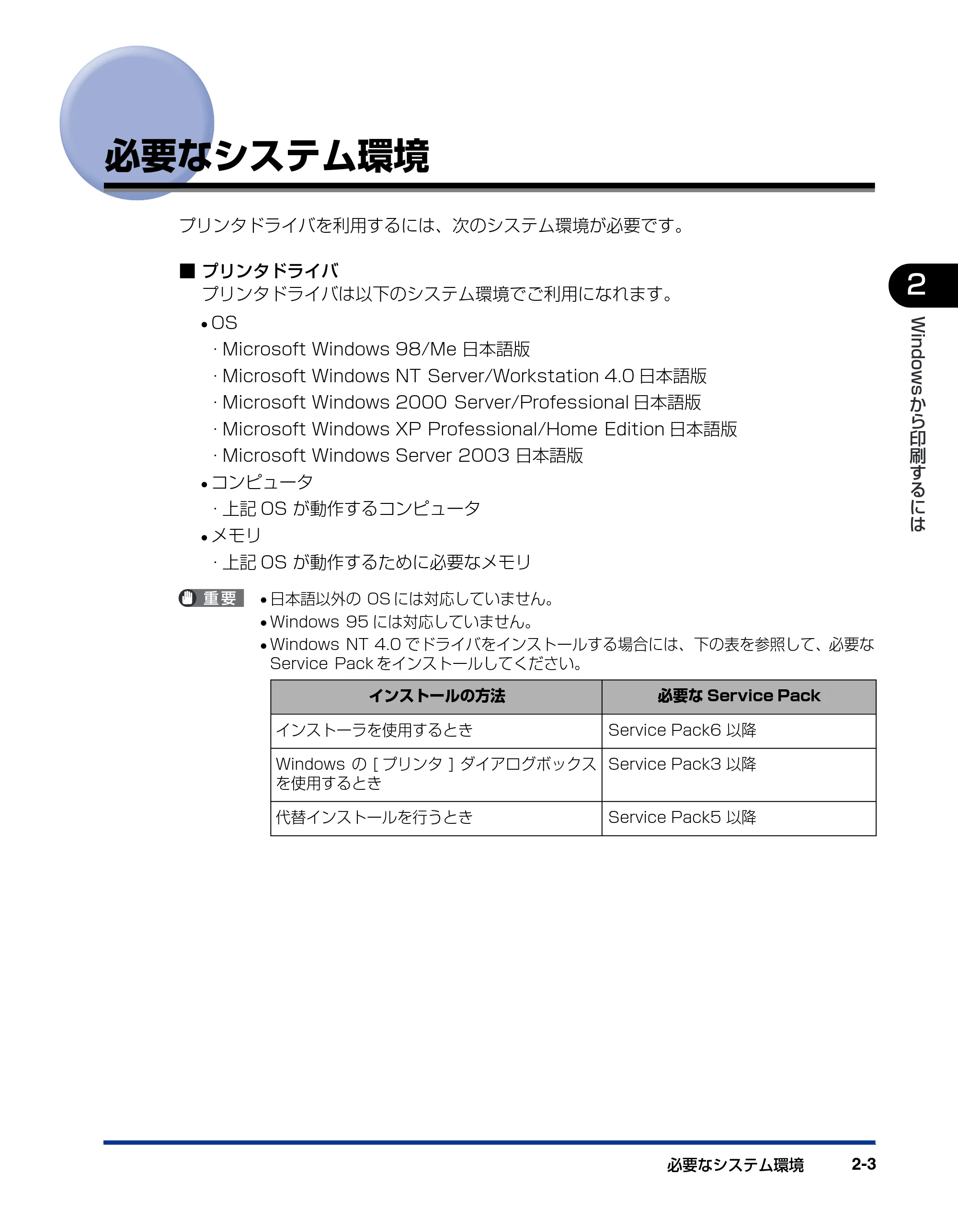 キヤノン BIJ2350/BIJ1350/BIJ1350D LIPS IVソフトウェアガイド （PDF形式／6.06Mバイト） — 必要なシステム環境 — 原本ページ — 25ページ