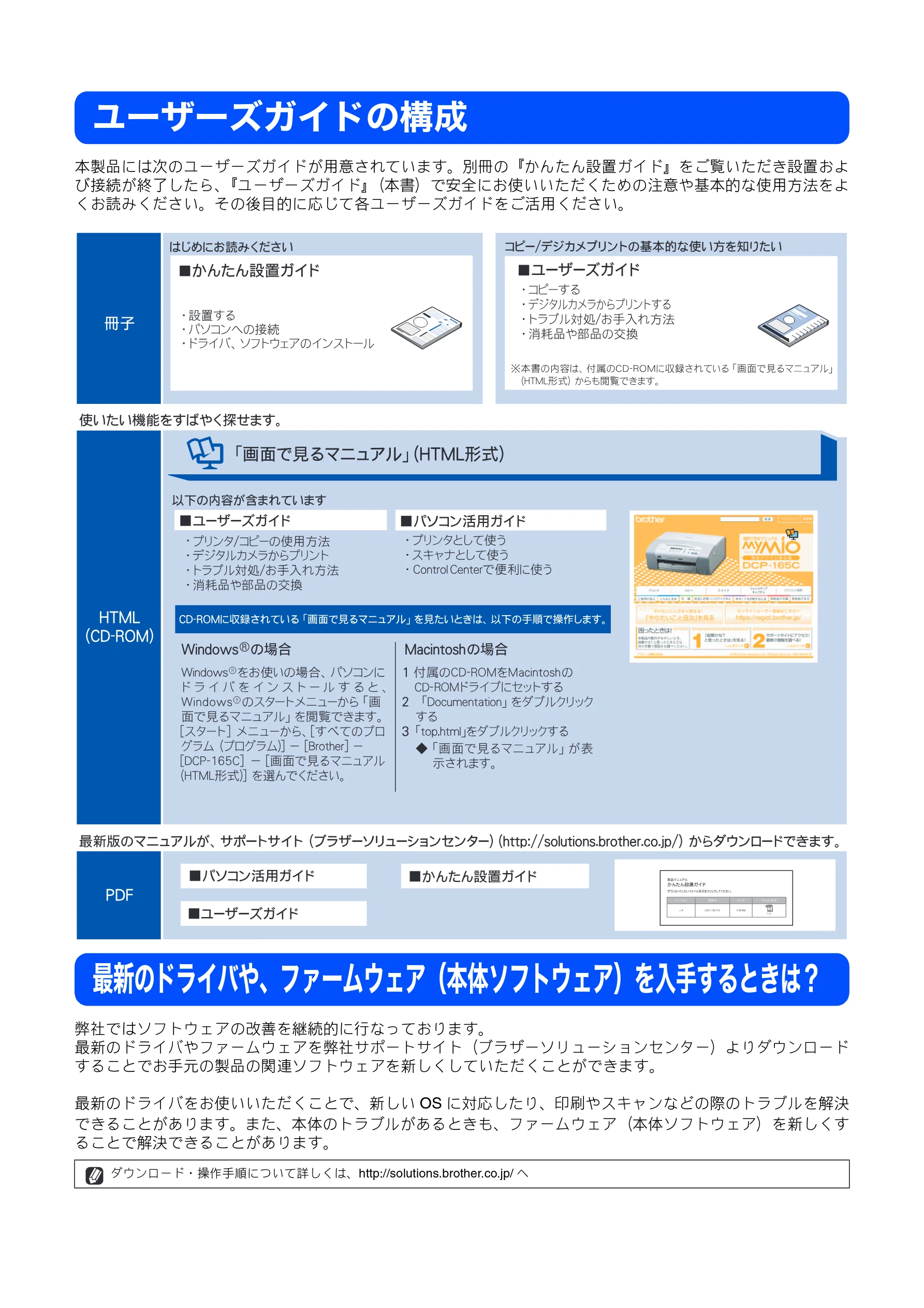 ブラザー DCP-165C 取扱説明書(本体) — ユーザーズガイドの構成 — 図版 2-1 — 2ページ