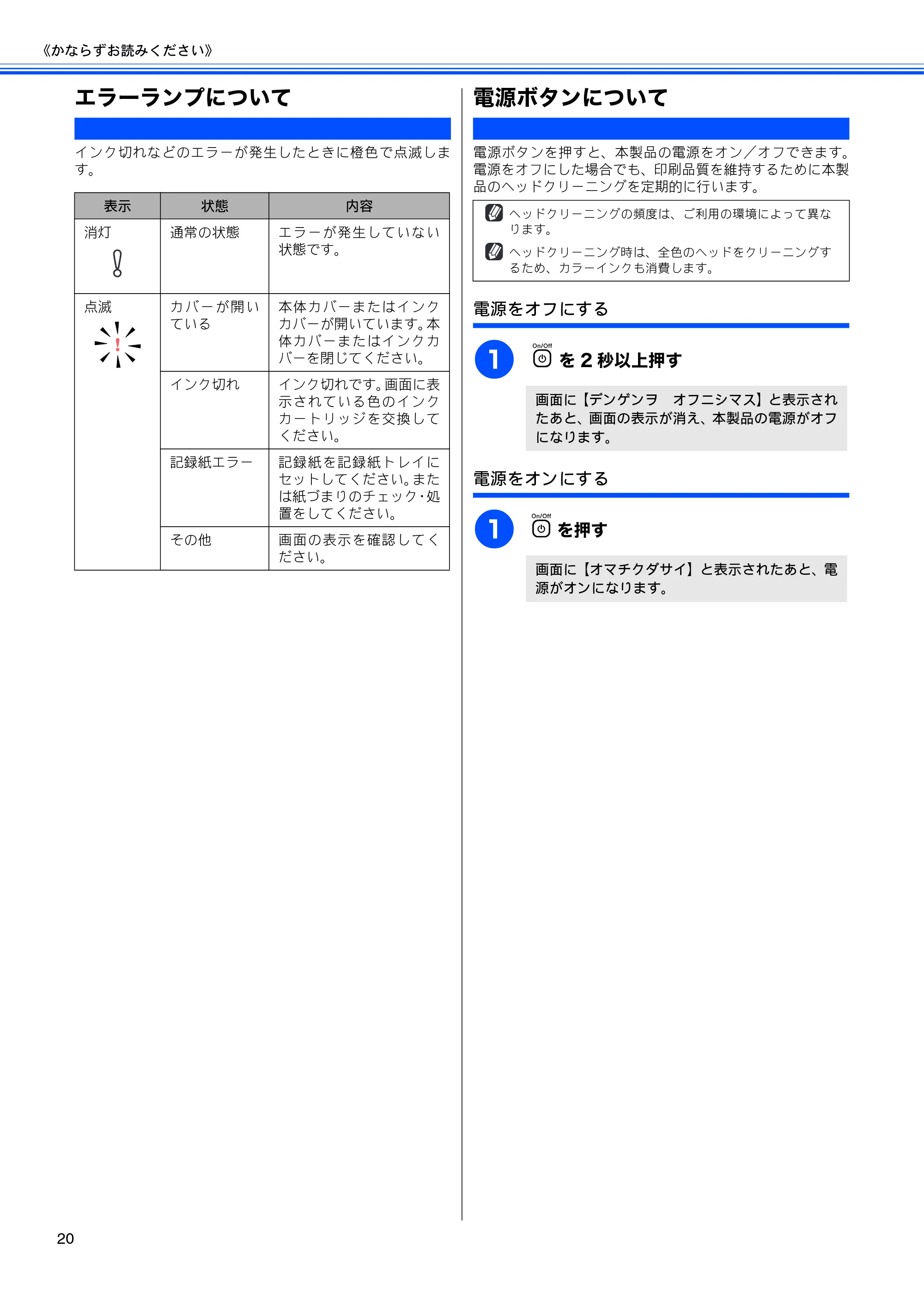 ブラザー DCP-165C 取扱説明書(本体) — エラーランプについて — 原本ページ — 22ページ