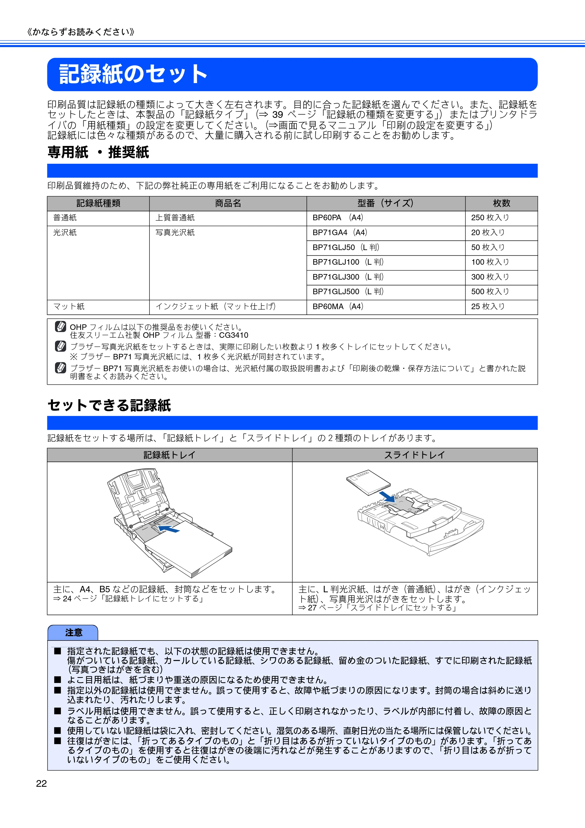 ブラザー DCP-165C 取扱説明書(本体) — 記録紙のセット — 原本ページ — 24ページ