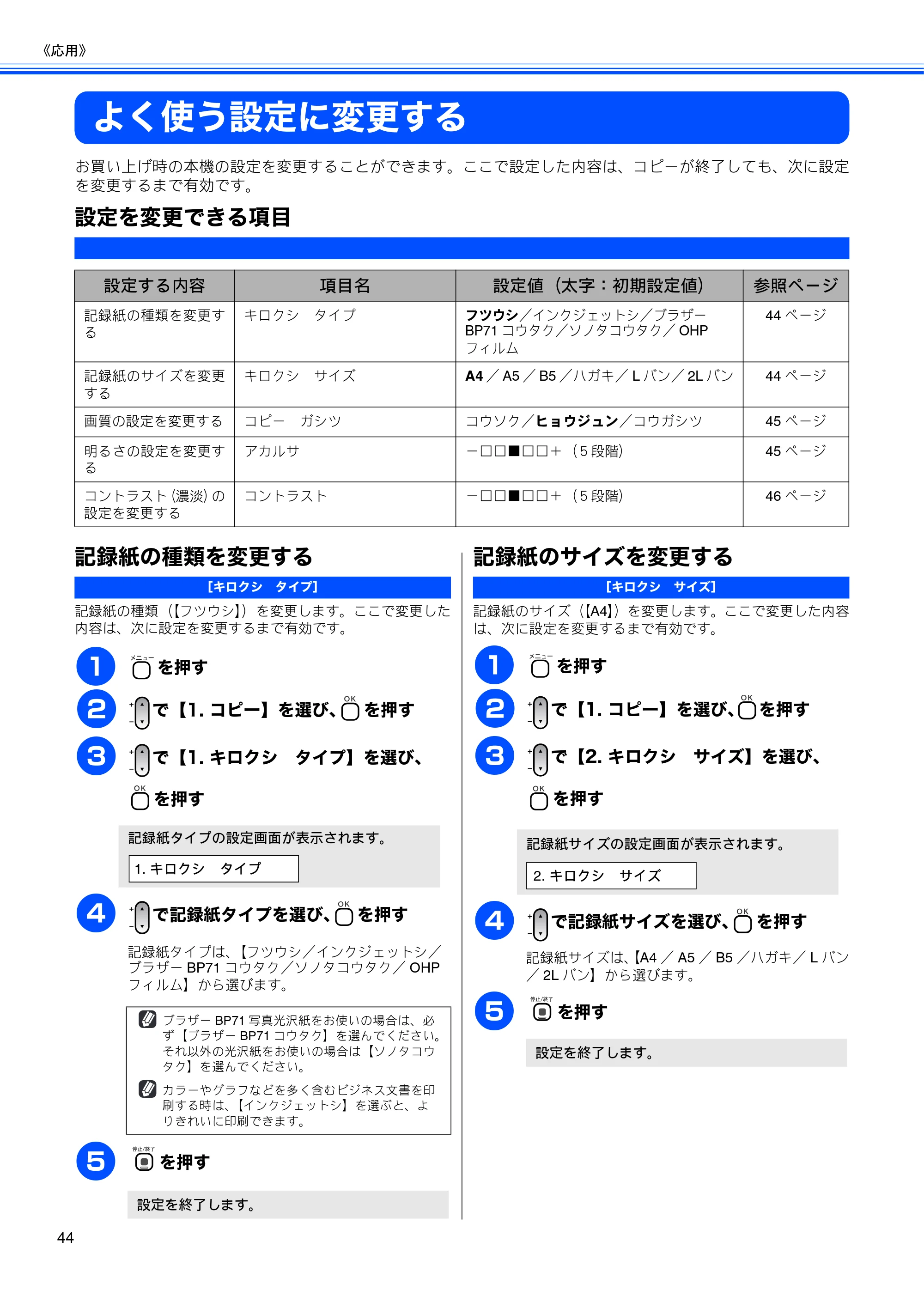 ブラザー DCP-165C 取扱説明書(本体) — よく使う設定に変更する — 原本ページ — 46ページ