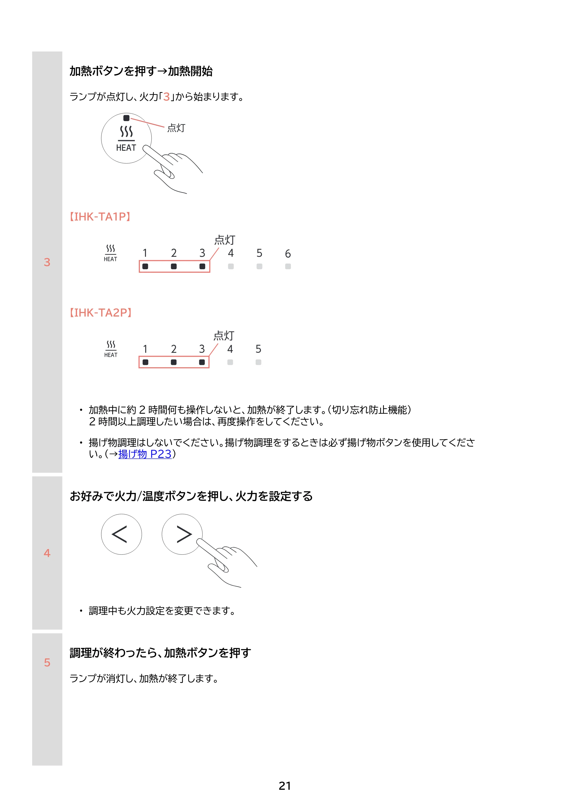 アイリスオーヤマ IHK-TA2P 取扱説明書 — 原本ページ — 21ページ