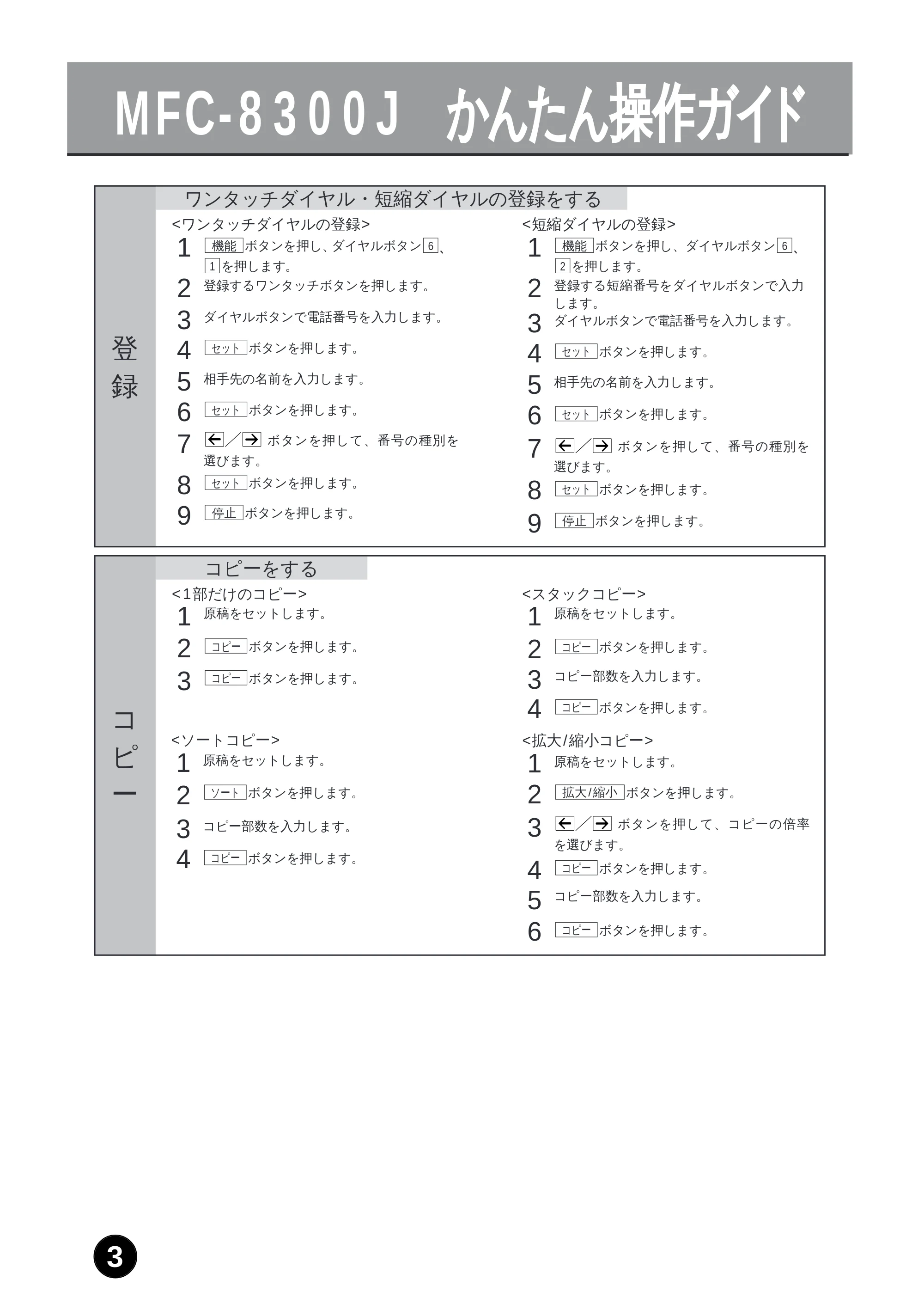 ブラザー MFC-8300J 取扱説明書（本体） — 外付電話機の接続をする — 原本ページ — 9ページ