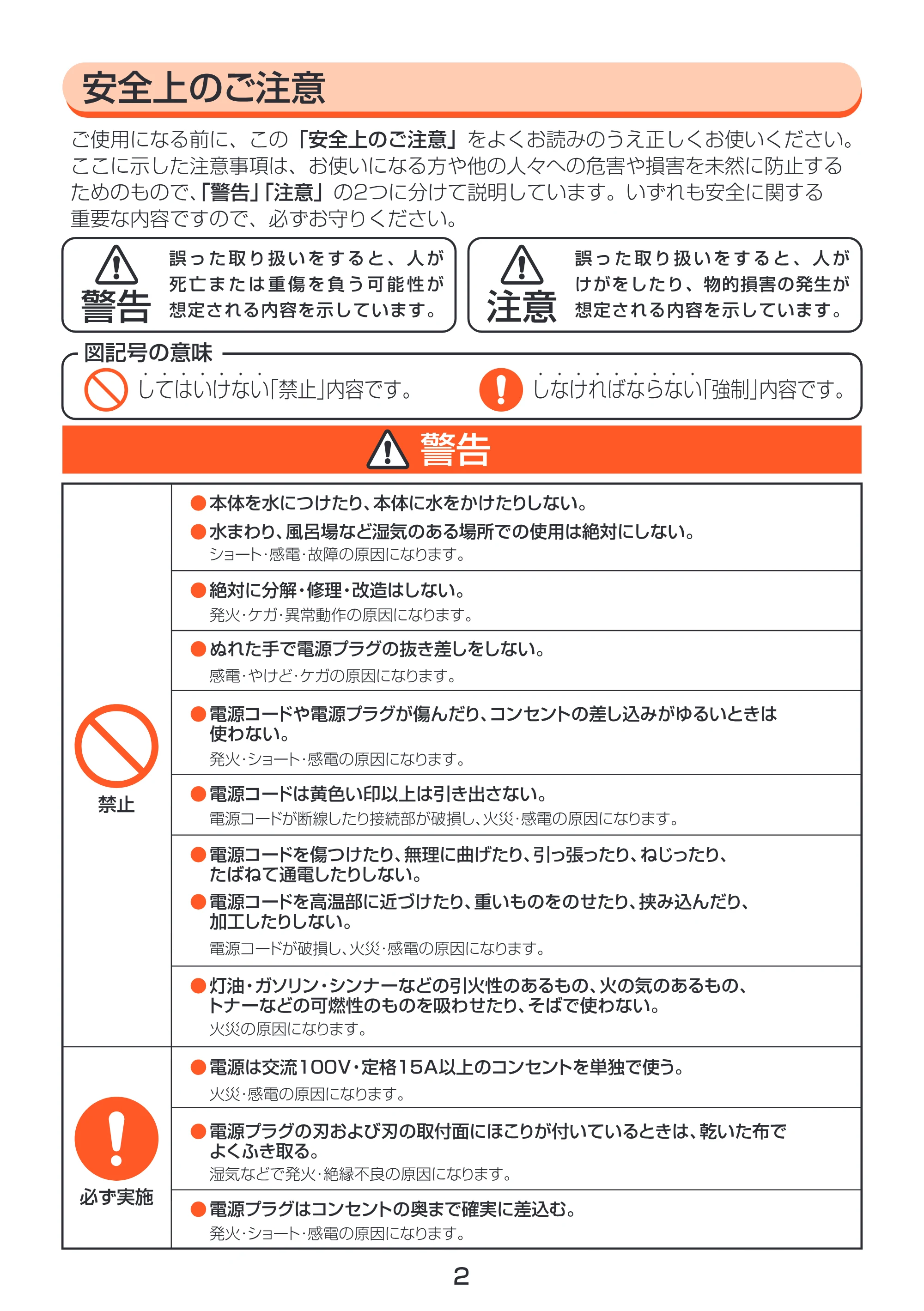 アイリスオーヤマ IC-100CT 取扱説明書 — 原本ページ — 2ページ