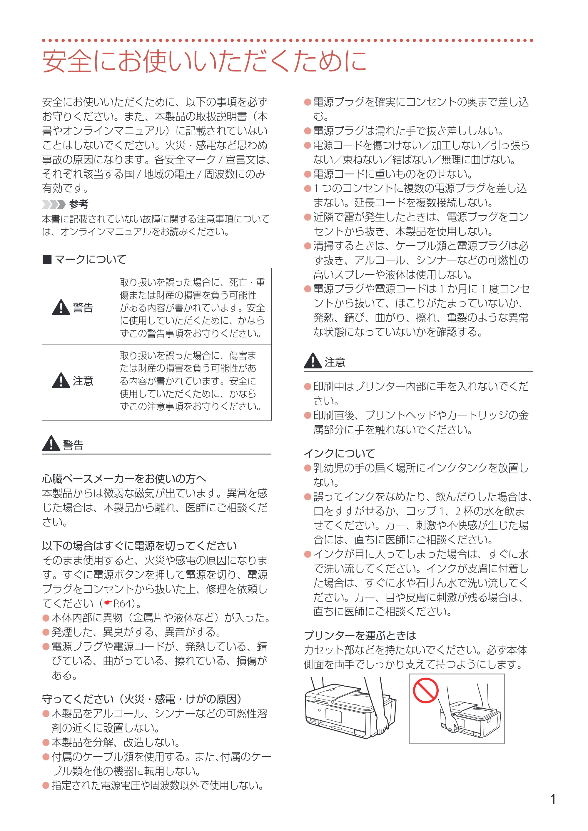 キヤノン TR8630/TR8630a 設置・基本操作マニュアル 2022年3月3日掲載(PDF:6.43MB) — 安全にお使いいただくために — 原本ページ — 3ページ