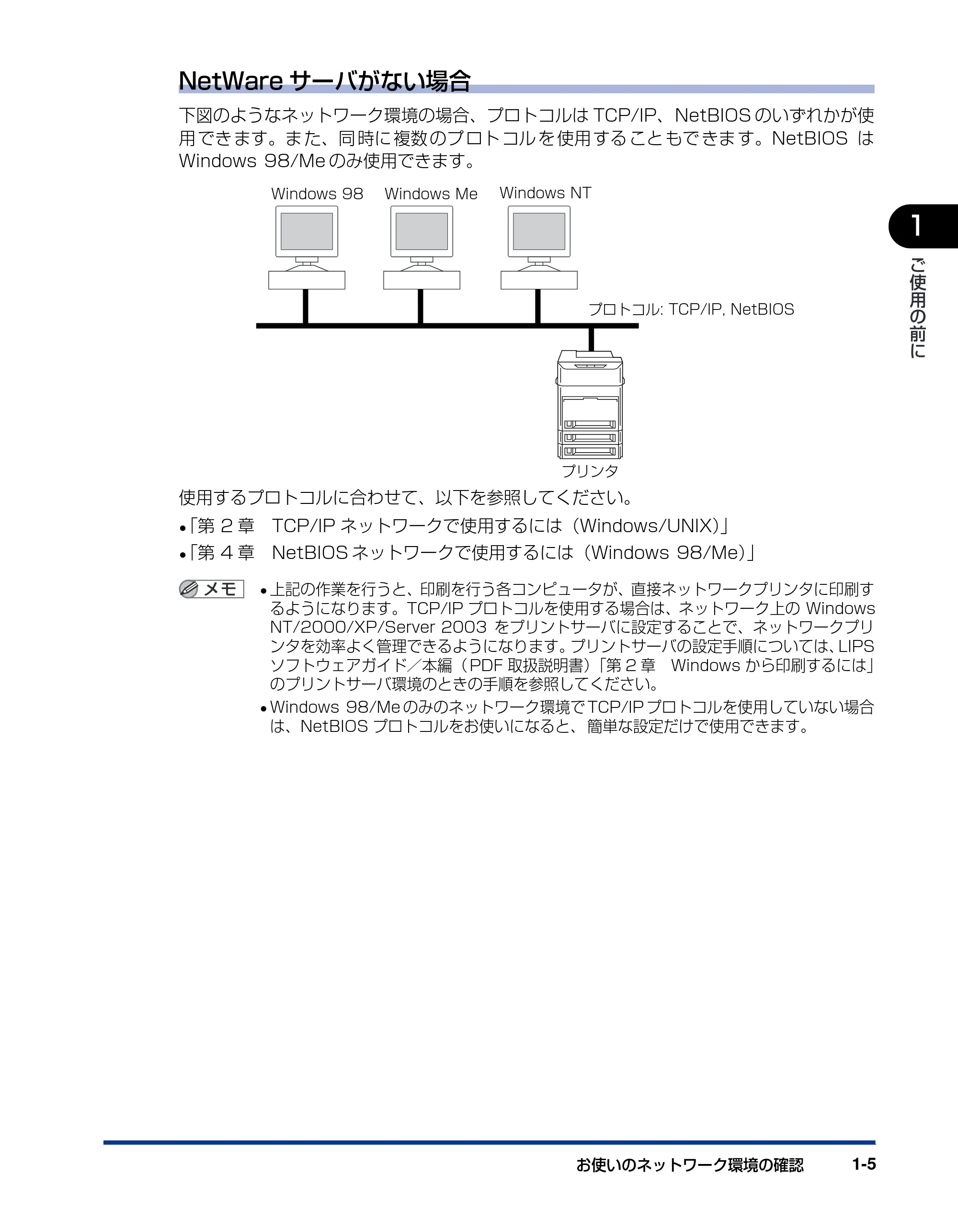 キヤノン LBP3800/3700 ネットワークガイド／本編 2006年5月25日更新 （PDF形式／2.58Mバイト） — 原本ページ — 15ページ