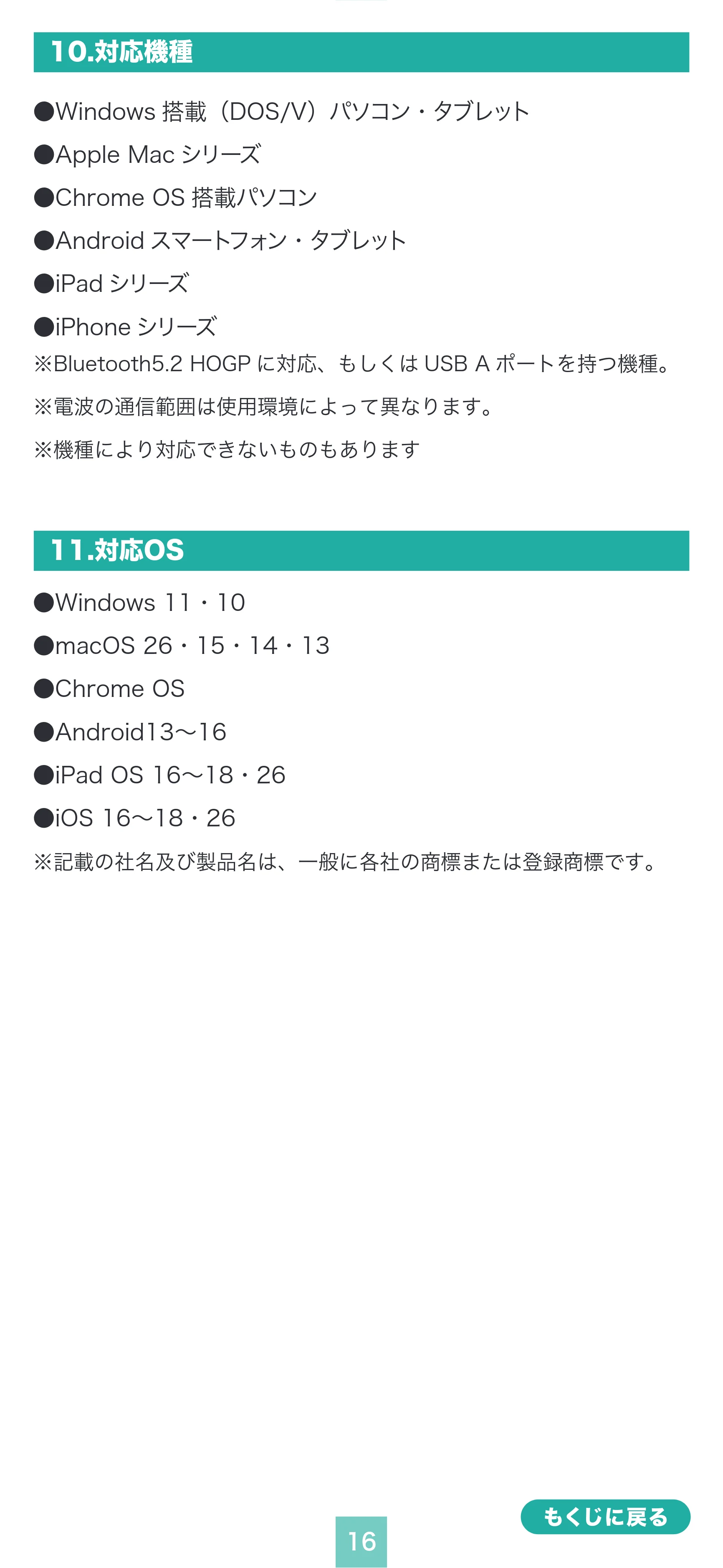 サンワサプライ MA-SWBIRS332BK / MA-SWBIRS332BL / MA-SWBIRS332P 取扱説明書 — 原本ページ — 16ページ