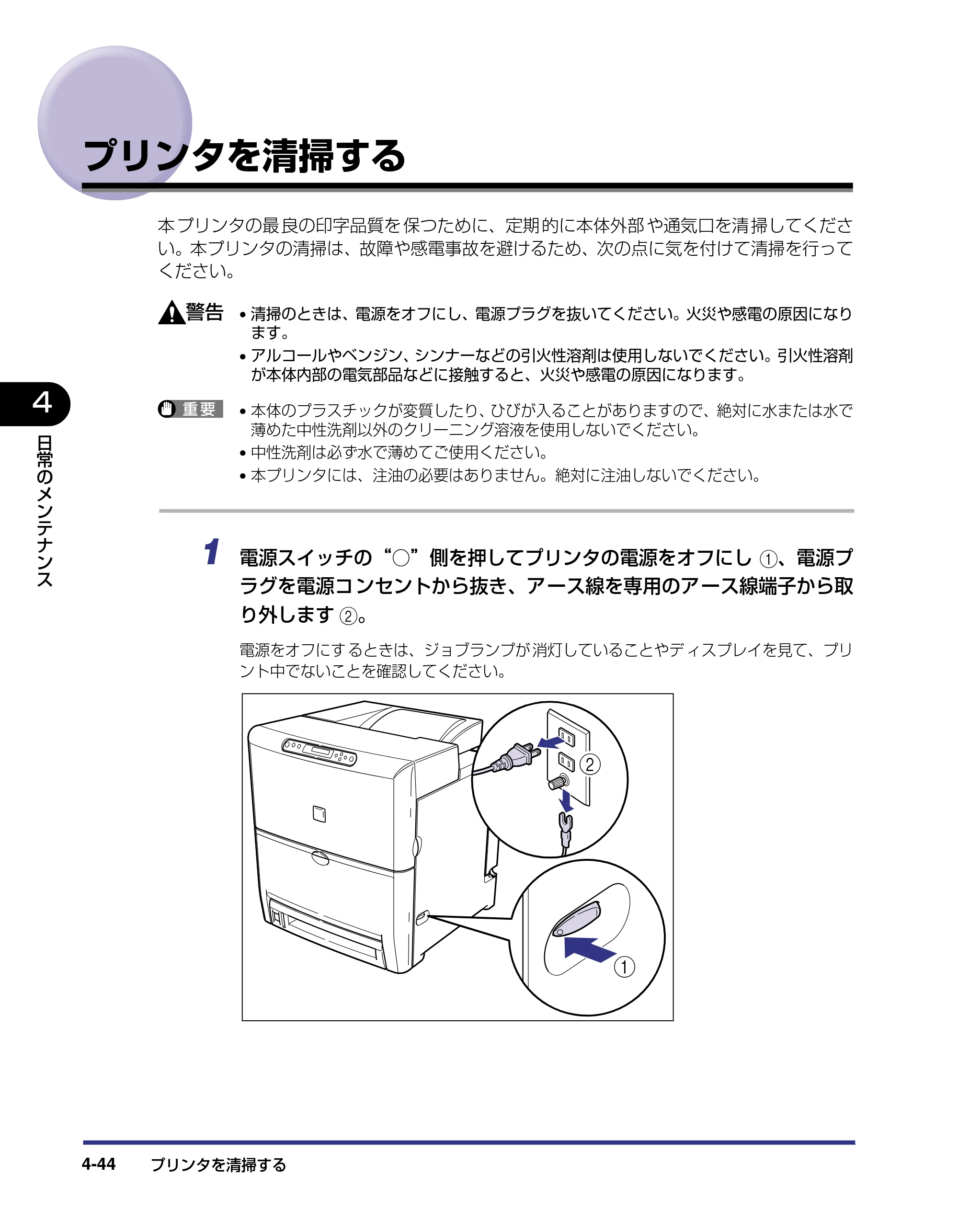 キヤノン LBP5500 ユーザーズガイド 2006年5月25日更新 （PDF形式／7.84Mバイト） — プリンタを清掃する — 原本ページ — 172ページ