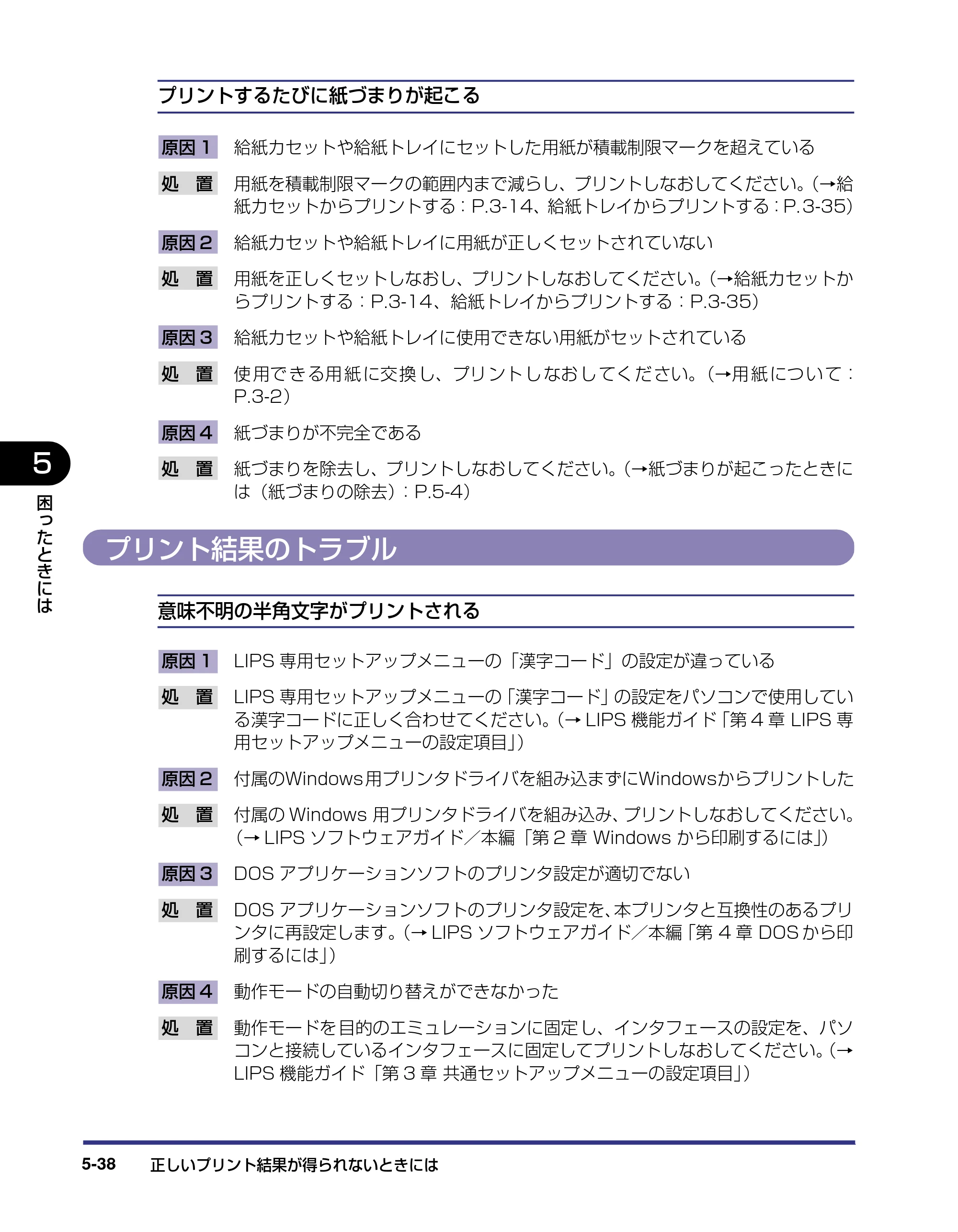 キヤノン LBP5500 ユーザーズガイド 2006年5月25日更新 （PDF形式／7.84Mバイト） — プリント結果のトラブル — 原本ページ — 220ページ