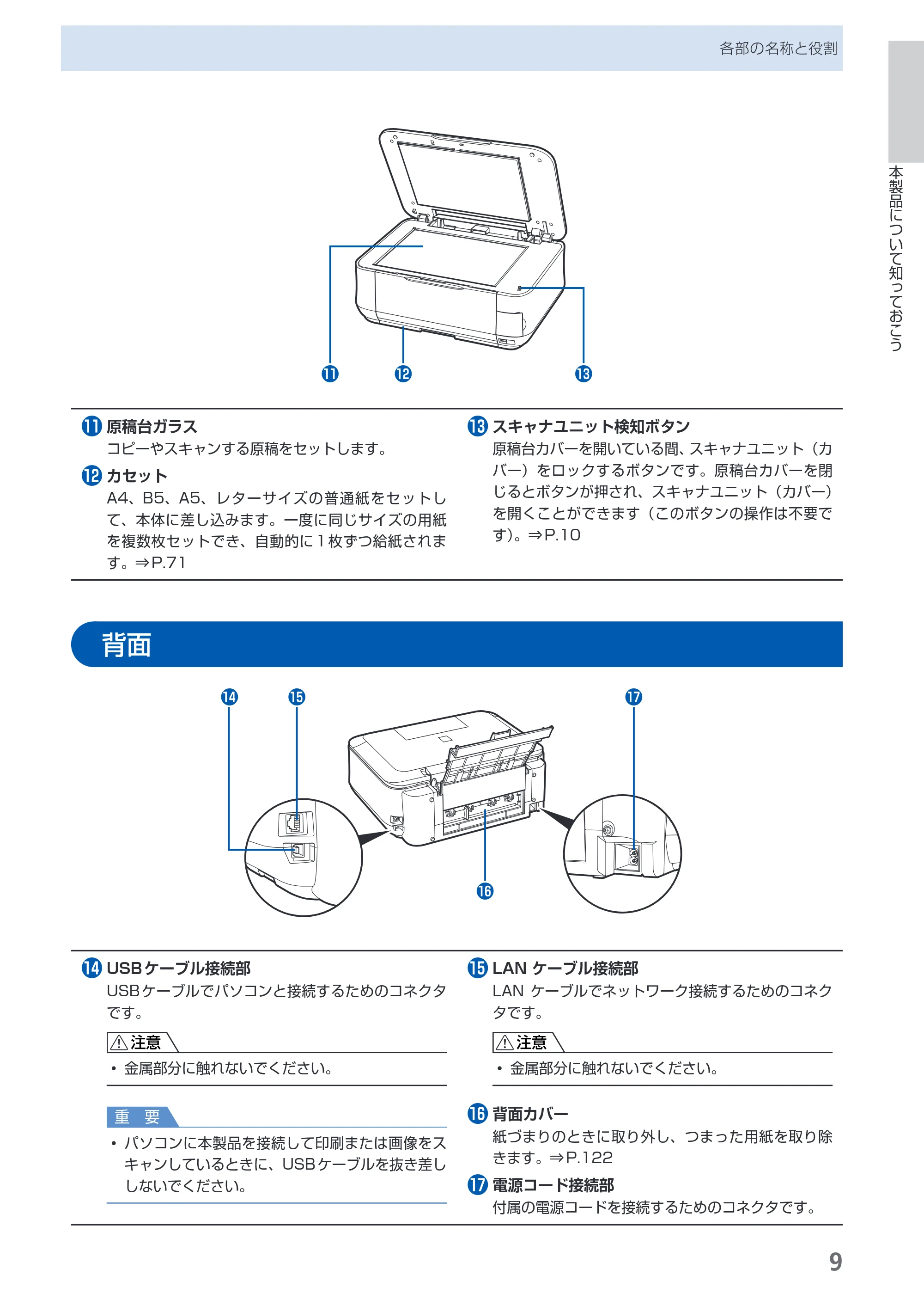 キヤノン PIXUS MP620 らくらく操作ガイド （PDF形式／21.54Mバイト） — 背面 — 原本ページ — 11ページ