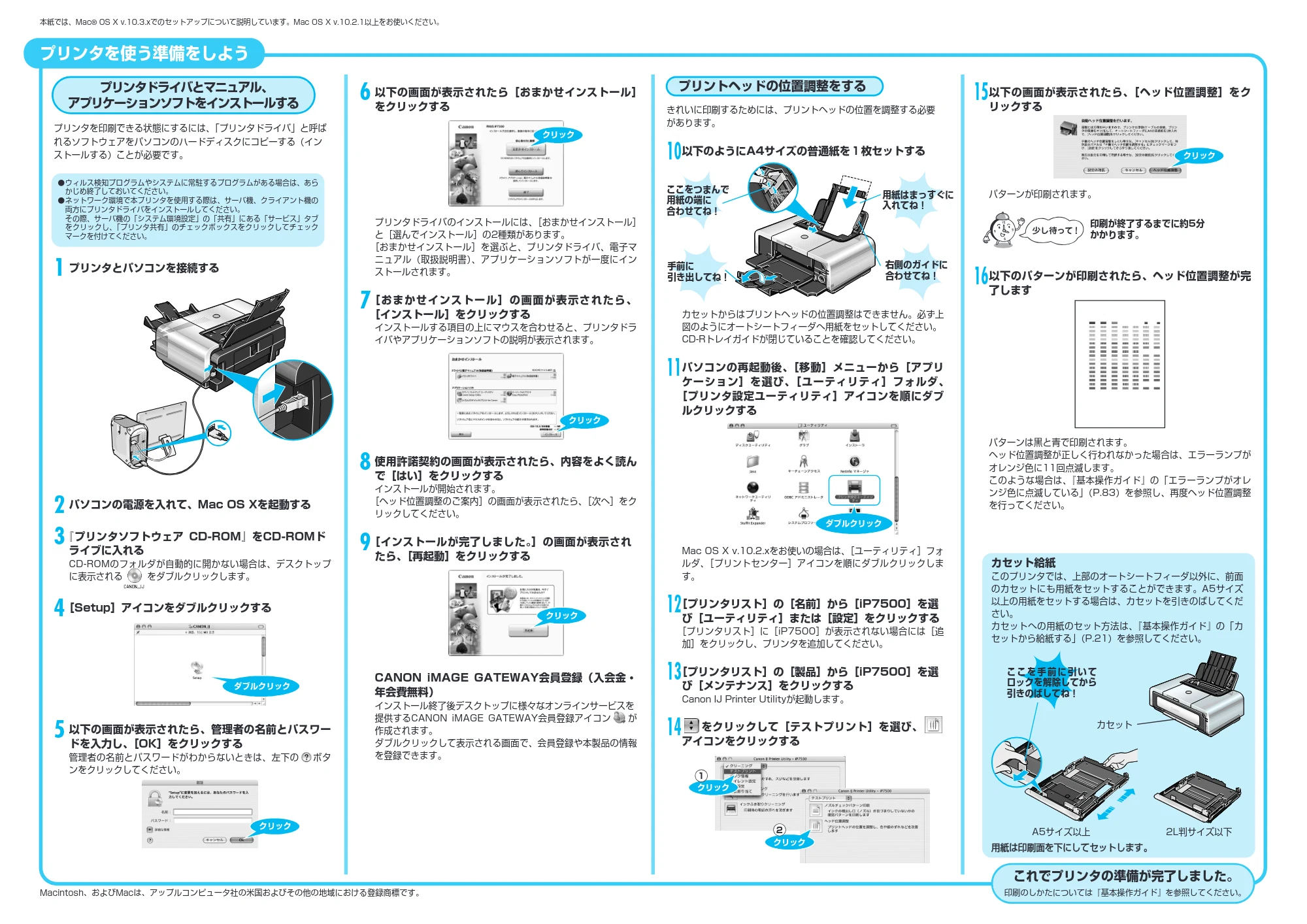 キヤノン PIXUS iP7500 かんたんスタートガイド (Mac版) (PDF形式/2.74Mバイト) — 原本ページ — 2ページ