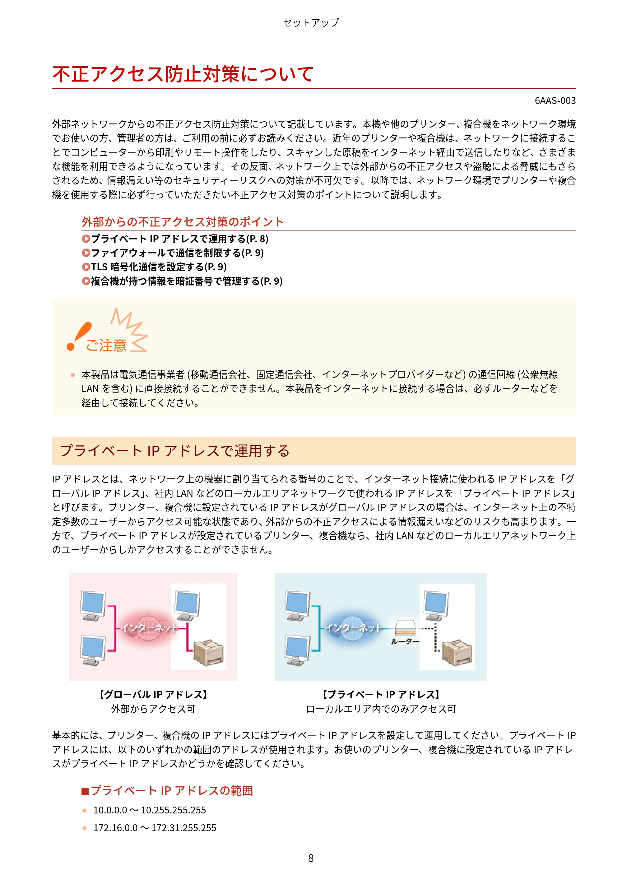 キヤノン MF269dw/MF266dn/MF265dw/MF264dw/MF262dw ユーザーズガイド 2026年6月25日更新(PDF:5.99MB) — 不正アクセス防止対策について — 原本ページ — 15ページ