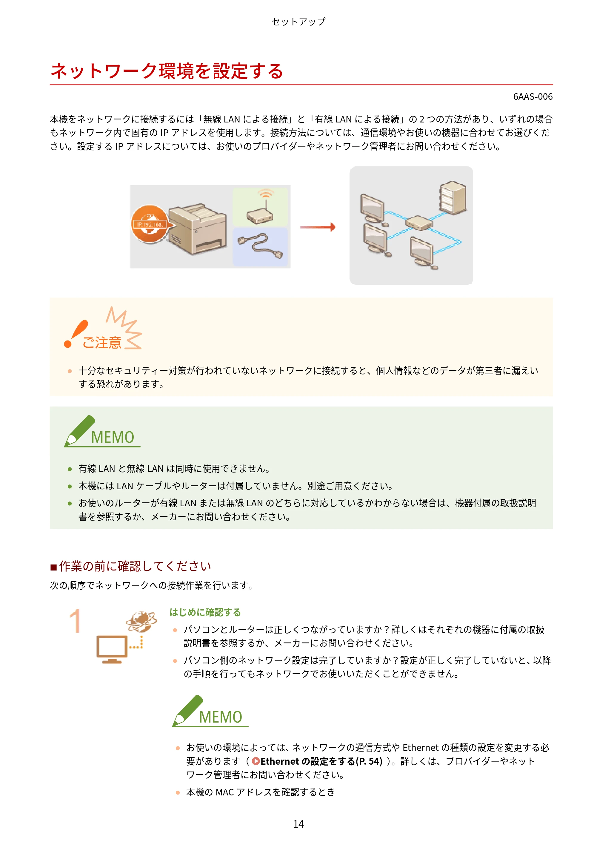 キヤノン MF269dw/MF266dn/MF265dw/MF264dw/MF262dw ユーザーズガイド 2026年6月25日更新(PDF:5.99MB) — ネットワーク環境を設定する — 原本ページ — 21ページ
