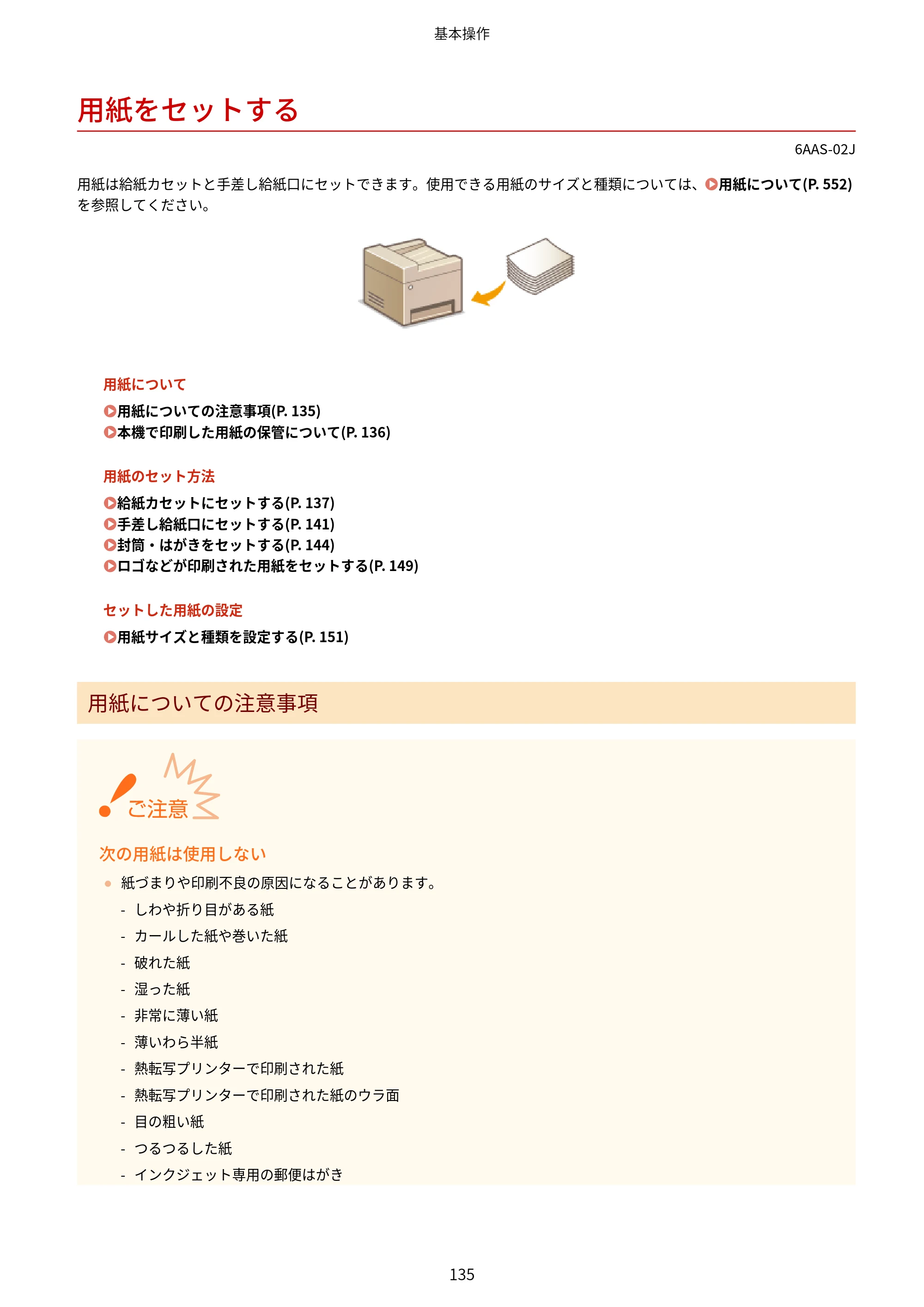 キヤノン MF269dw/MF266dn/MF265dw/MF264dw/MF262dw ユーザーズガイド 2026年6月25日更新（PDF：5.99MB） — 用紙をセットする — 原本ページ — 142ページ