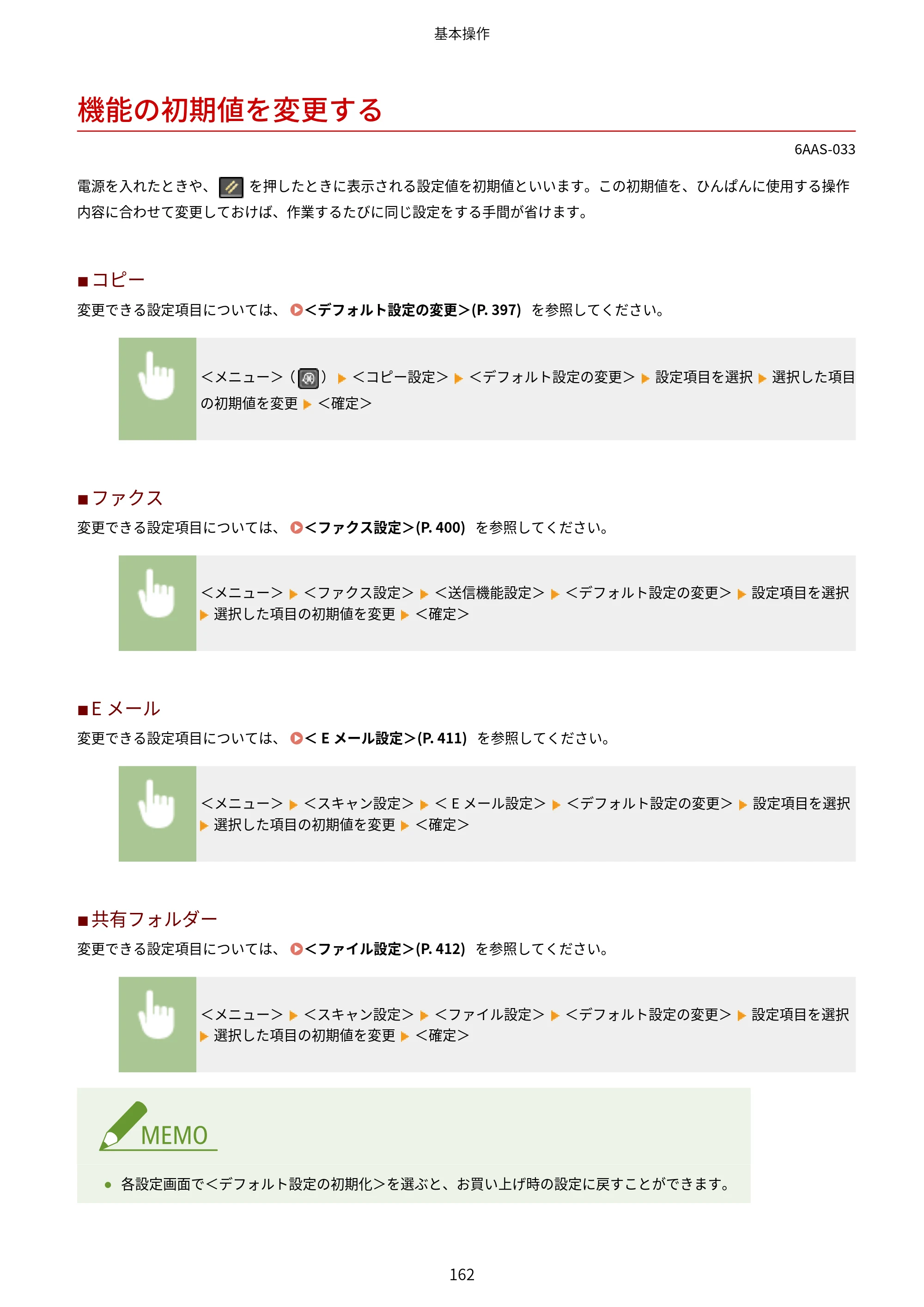 キヤノン MF269dw/MF266dn/MF265dw/MF264dw/MF262dw ユーザーズガイド 2026年6月25日更新（PDF：5.99MB） — 機能の初期値を変更する — 原本ページ — 169ページ