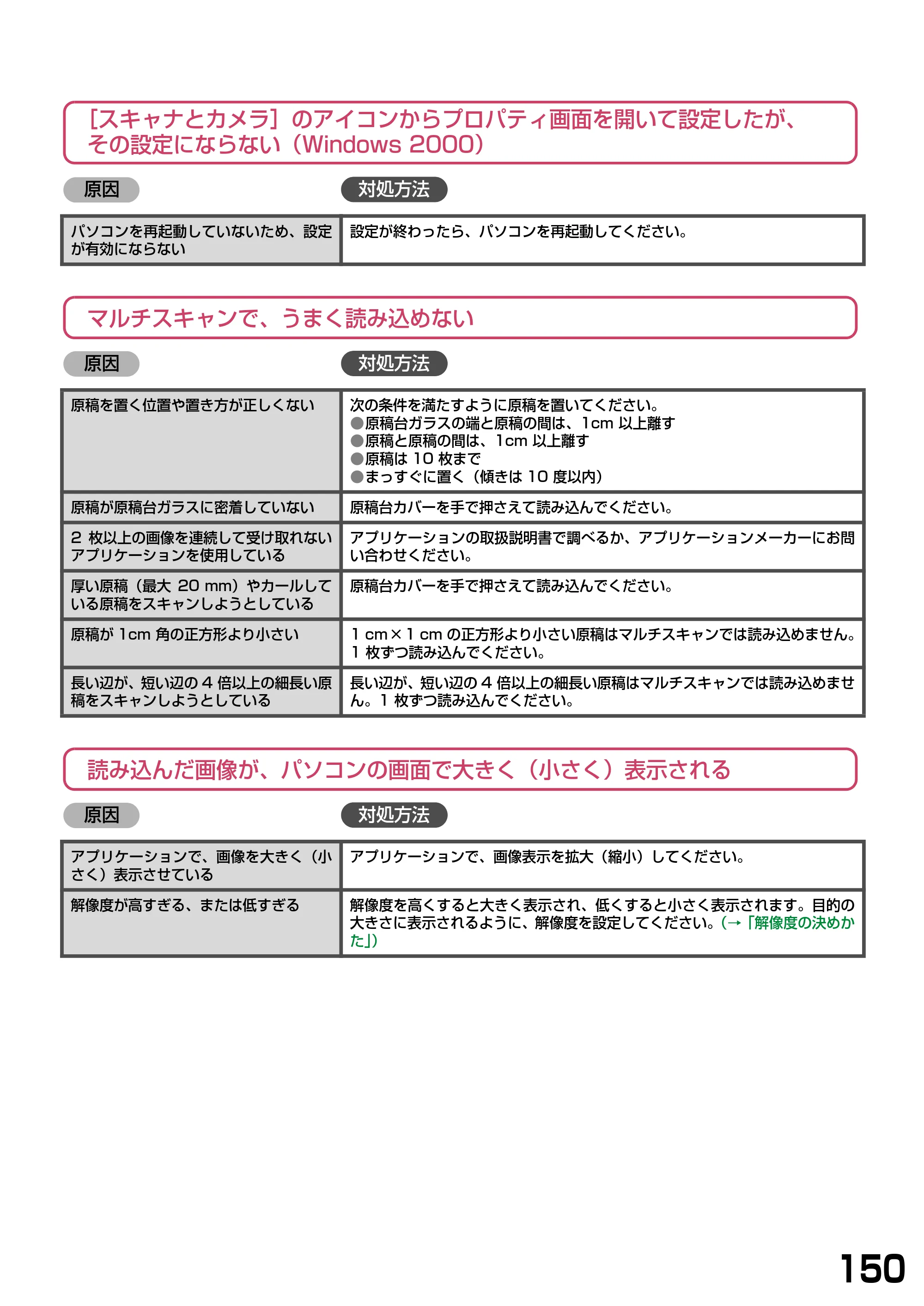 キヤノン PIXUS MP360 ソフトウエアガイド （PDF形式／6.4Mバイト） — ［スキャナとカメラ］のアイコンからプロパティ画面を開いて設定したが、 その設定にならない（Wind — 原本ページ — 153ページ