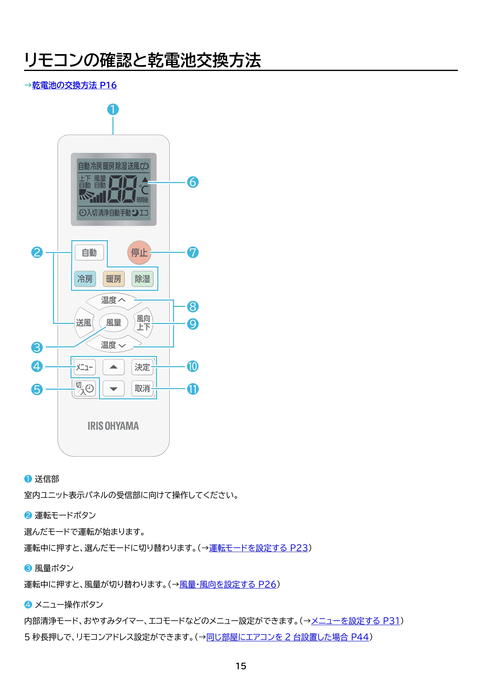アイリスオーヤマ IHF-2201S 取扱説明書 — 原本ページ — 15ページ