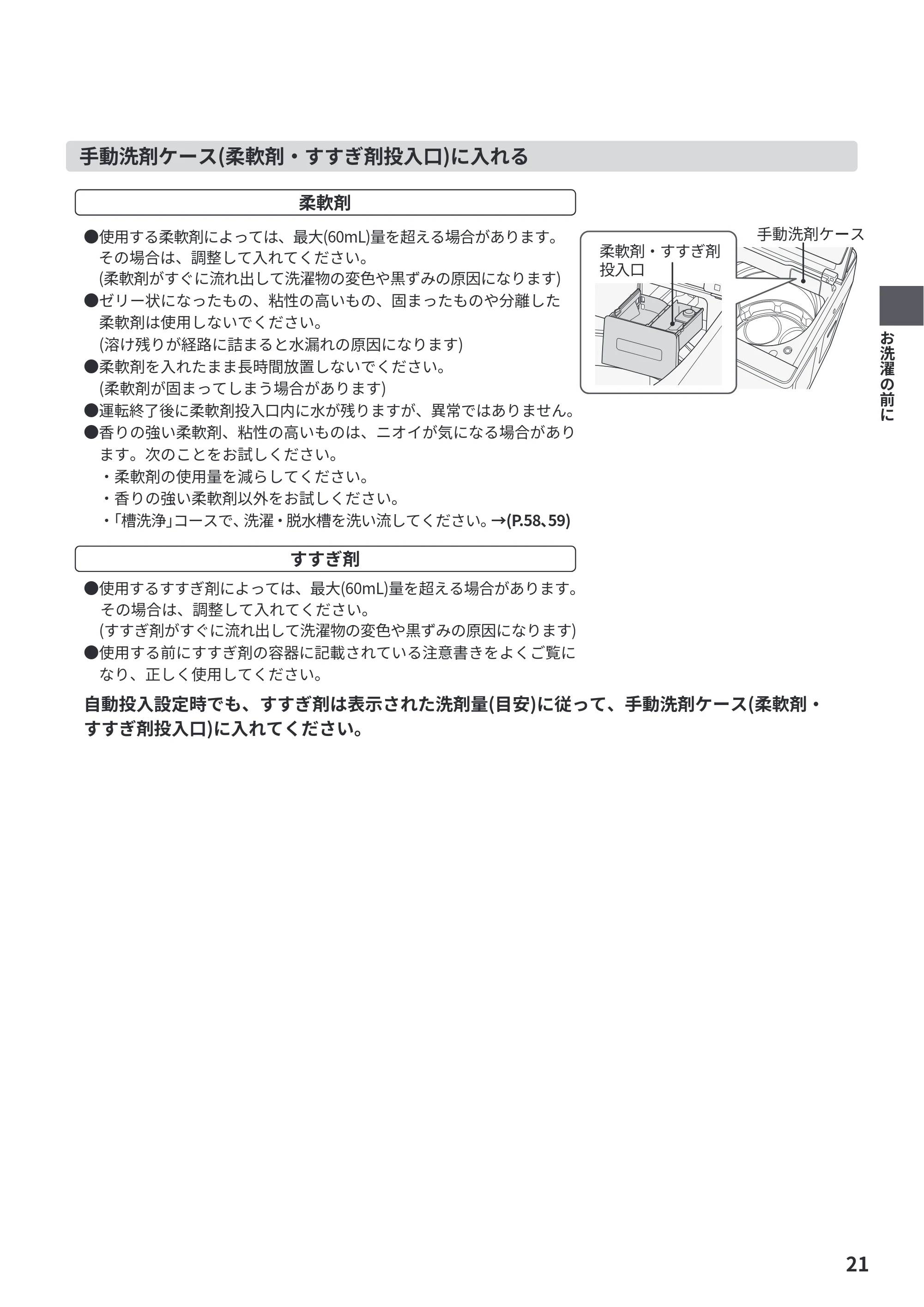 日立 BW-X100P / BW-X90P 取扱説明書 — 原本ページ — 21ページ