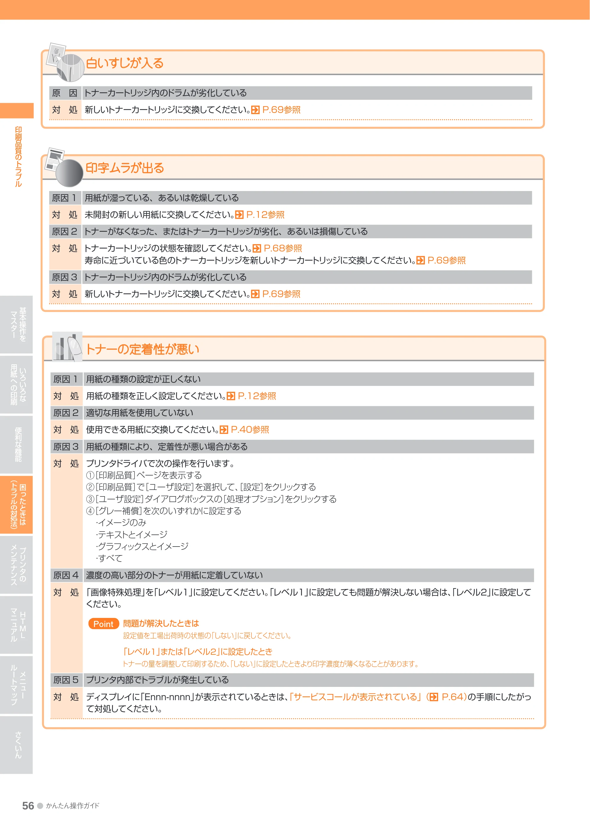 キヤノン LBP9600C/9500C かんたん操作ガイド 2009年12月18日更新 (PDF形式/19.35Mバイト) — 原本ページ — 56ページ