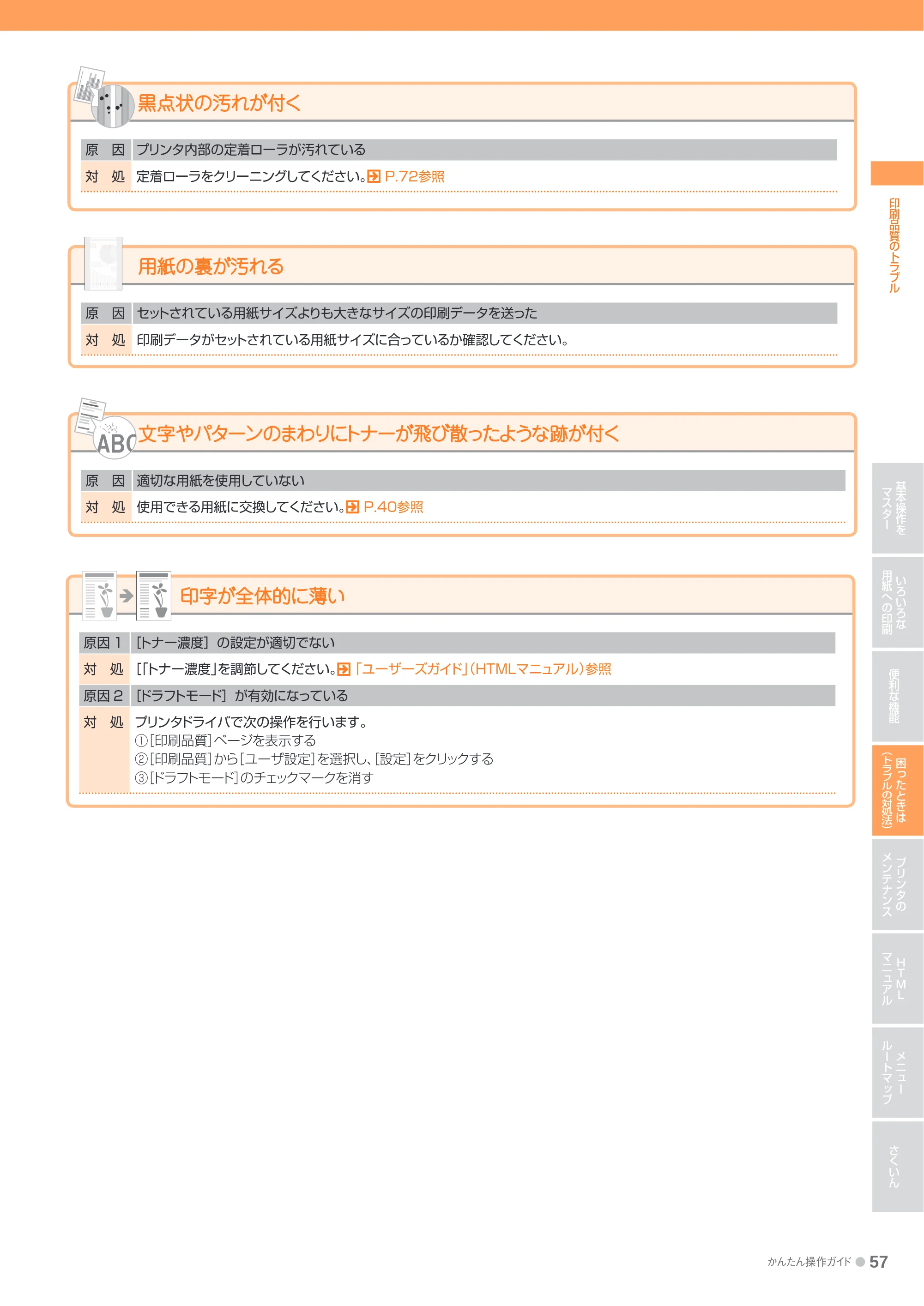 キヤノン LBP9600C/9500C かんたん操作ガイド 2009年12月18日更新 (PDF形式/19.35Mバイト) — 原本ページ — 57ページ