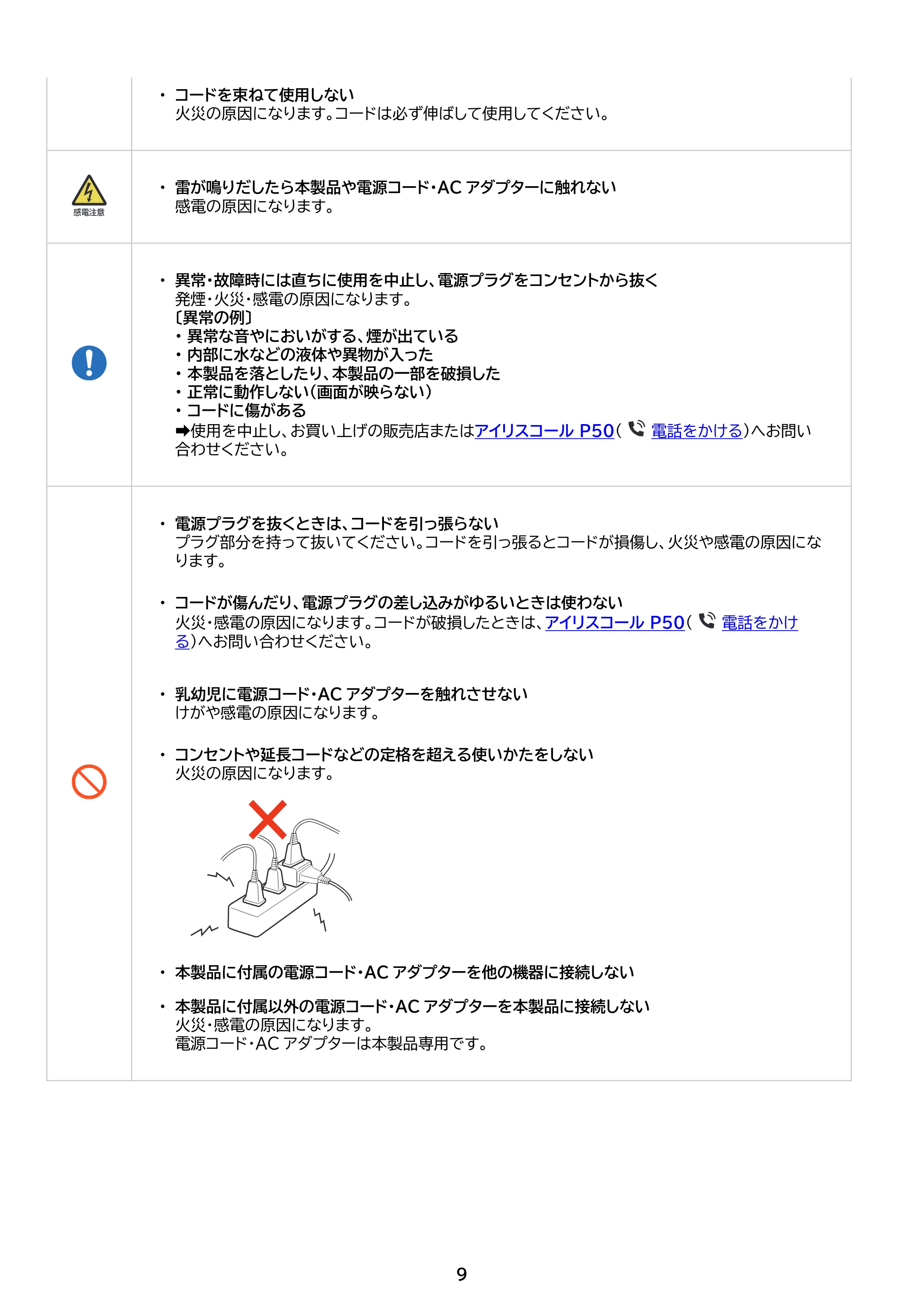 アイリスオーヤマ DC-CF235S 取扱説明書 — 原本ページ — 9ページ