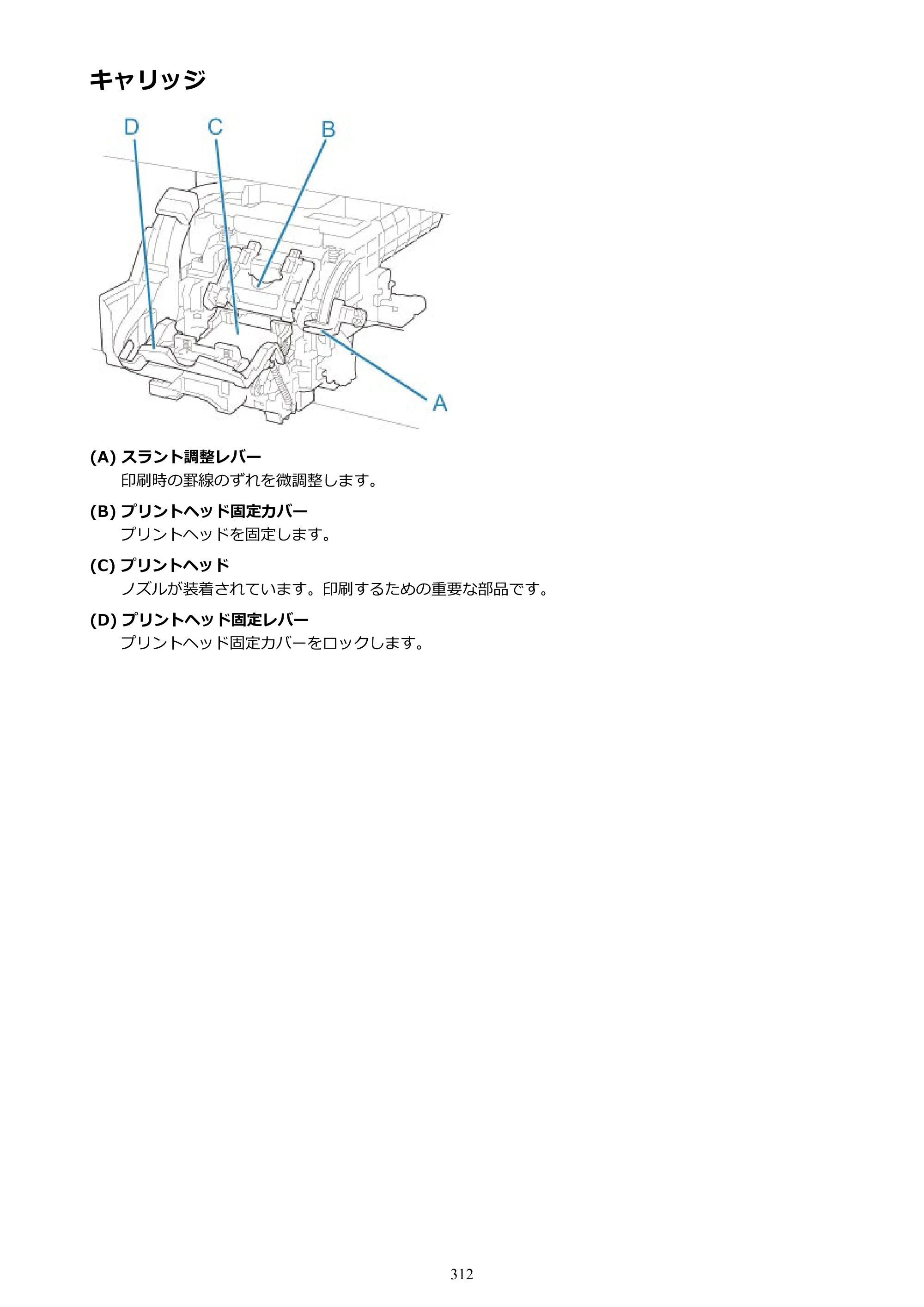 キヤノン TX-2000/TX-3000/TX-4000/TX-2000 MFP/TX-3000 MFP/TX-4000 MFP TX-2000 オンラインマニュアル PDF版（Mac版）2021年7月1日掲載（PDF：22.1MB） — キャリッジ — 原本ページ — 312ページ
