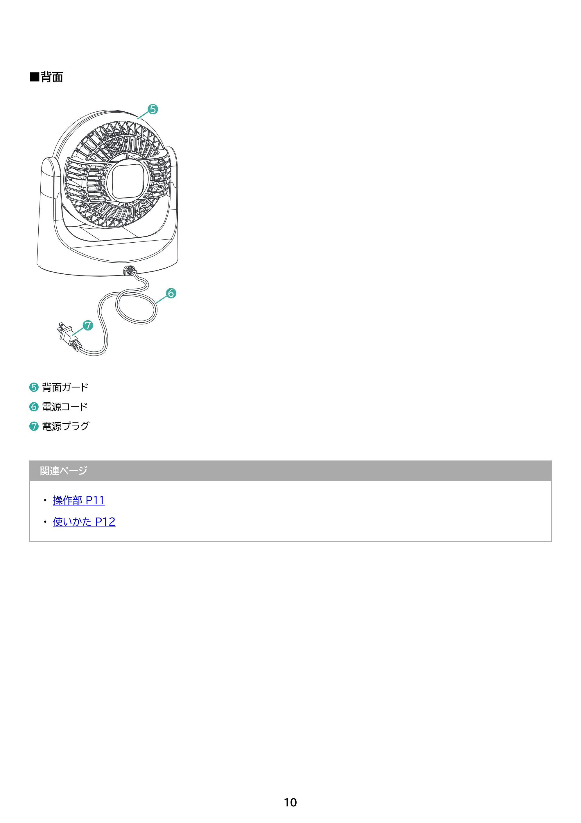 アイリスオーヤマ TAF-MKM10N 取扱説明書 — 原本ページ — 10ページ