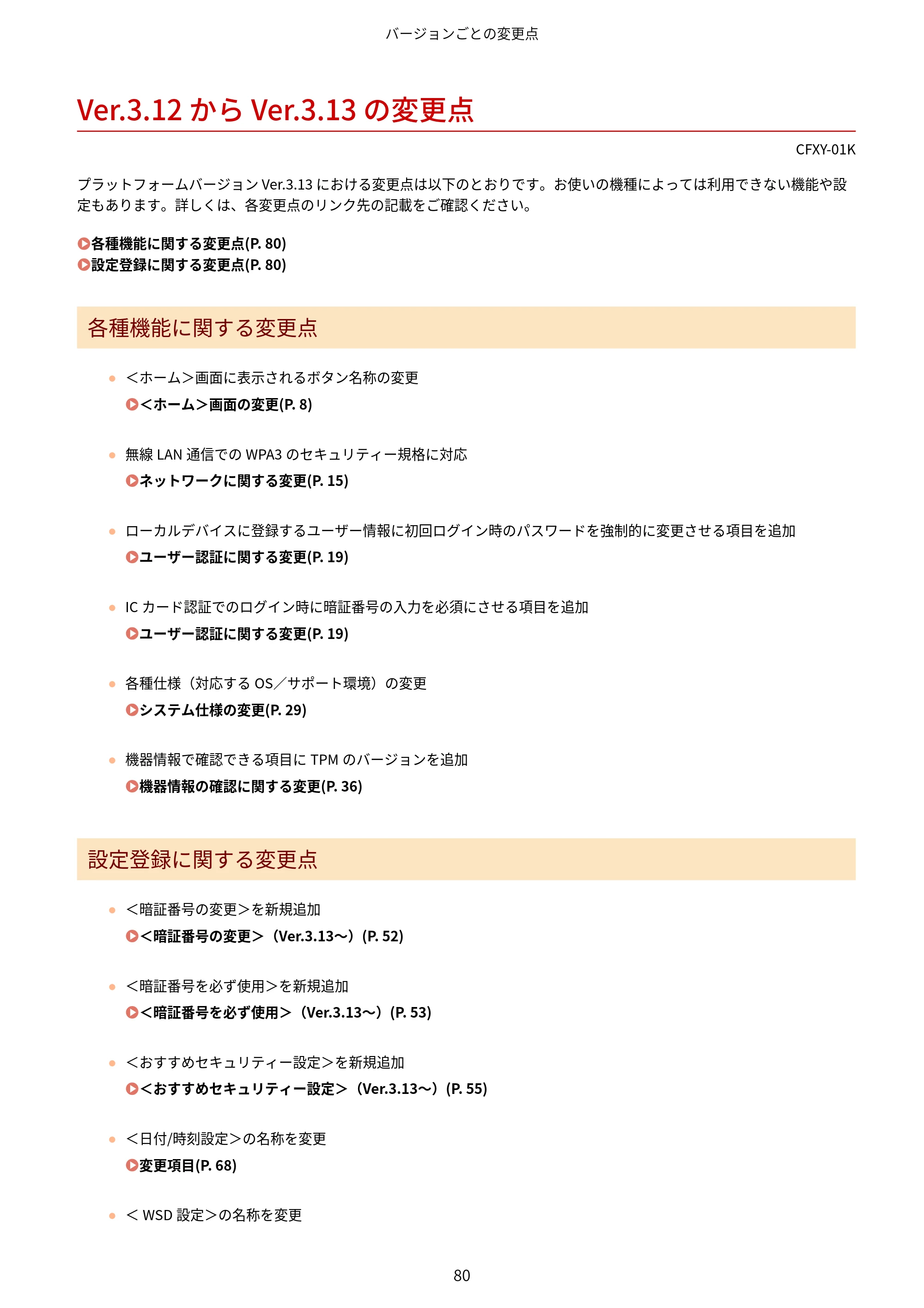 キヤノン LBP961Ci Satera LBP ユーザーズガイド （機能追加のお知らせ） 2025年11月6日更新（PDF：0.98MB） — Ver.3.12 から Ver.3.13 の変更点 — 原本ページ — 83ページ