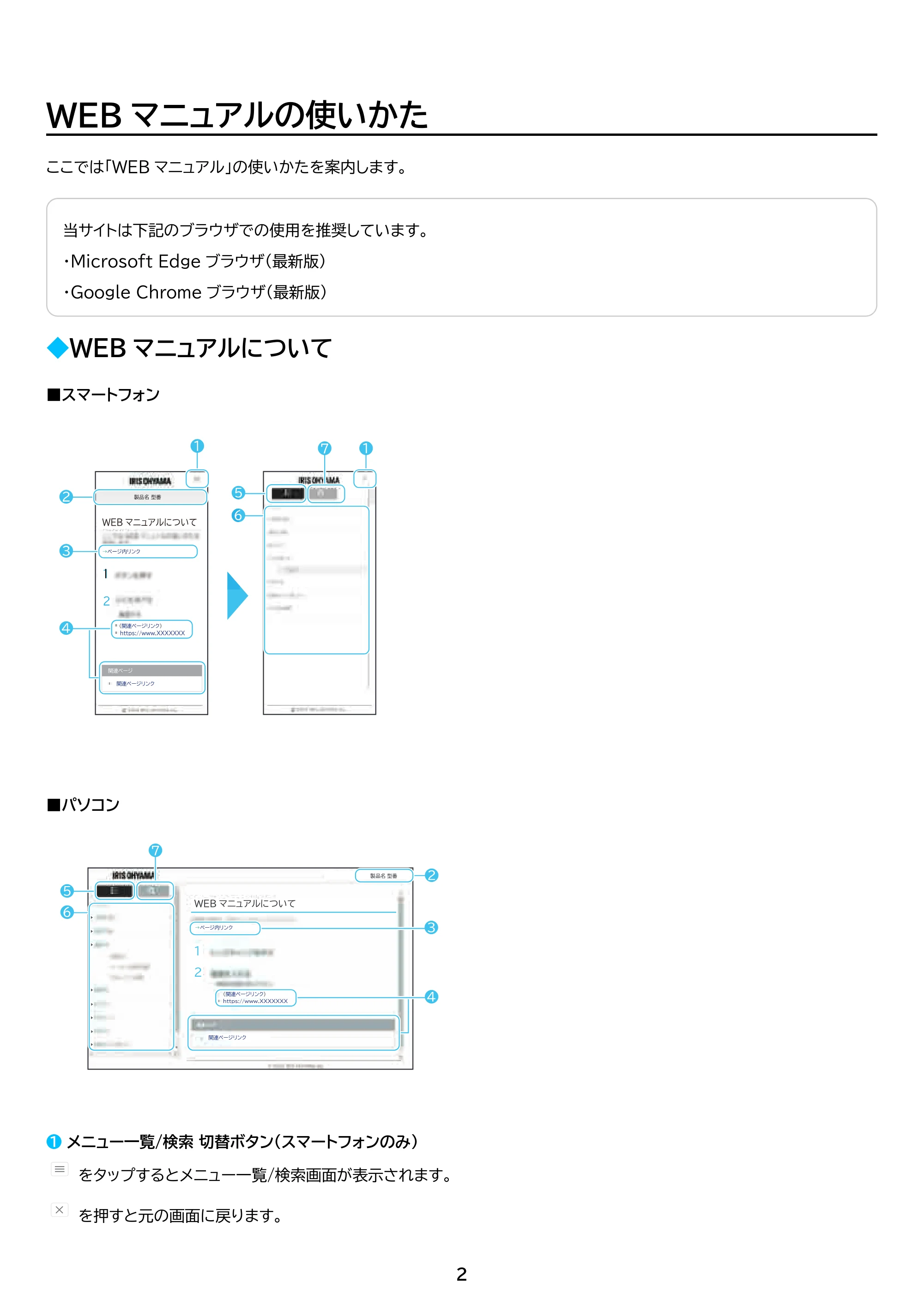 アイリスオーヤマ FLK842-W 取扱説明書 — 原本ページ — 2ページ
