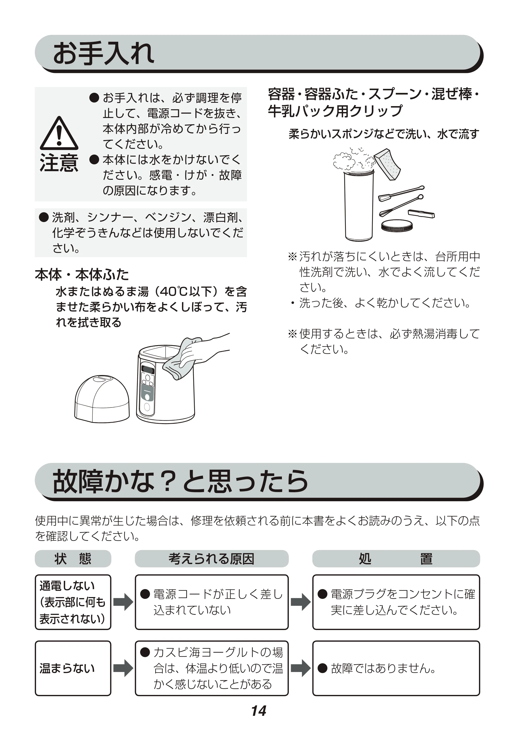 アイリスオーヤマ KYM-013 取扱説明書 — 原本ページ — 14ページ