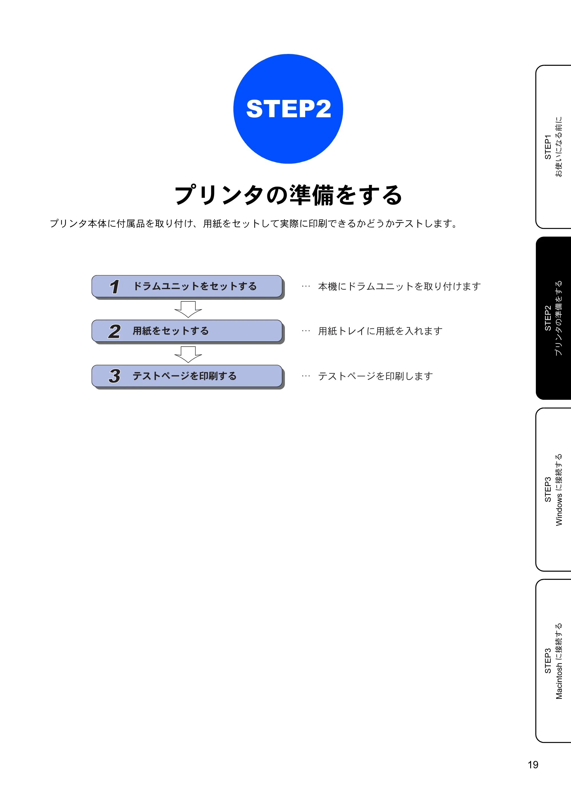 ブラザー HL-5280DW かんたん設置ガイド — プリンタの準備をする — 原本ページ — 20ページ