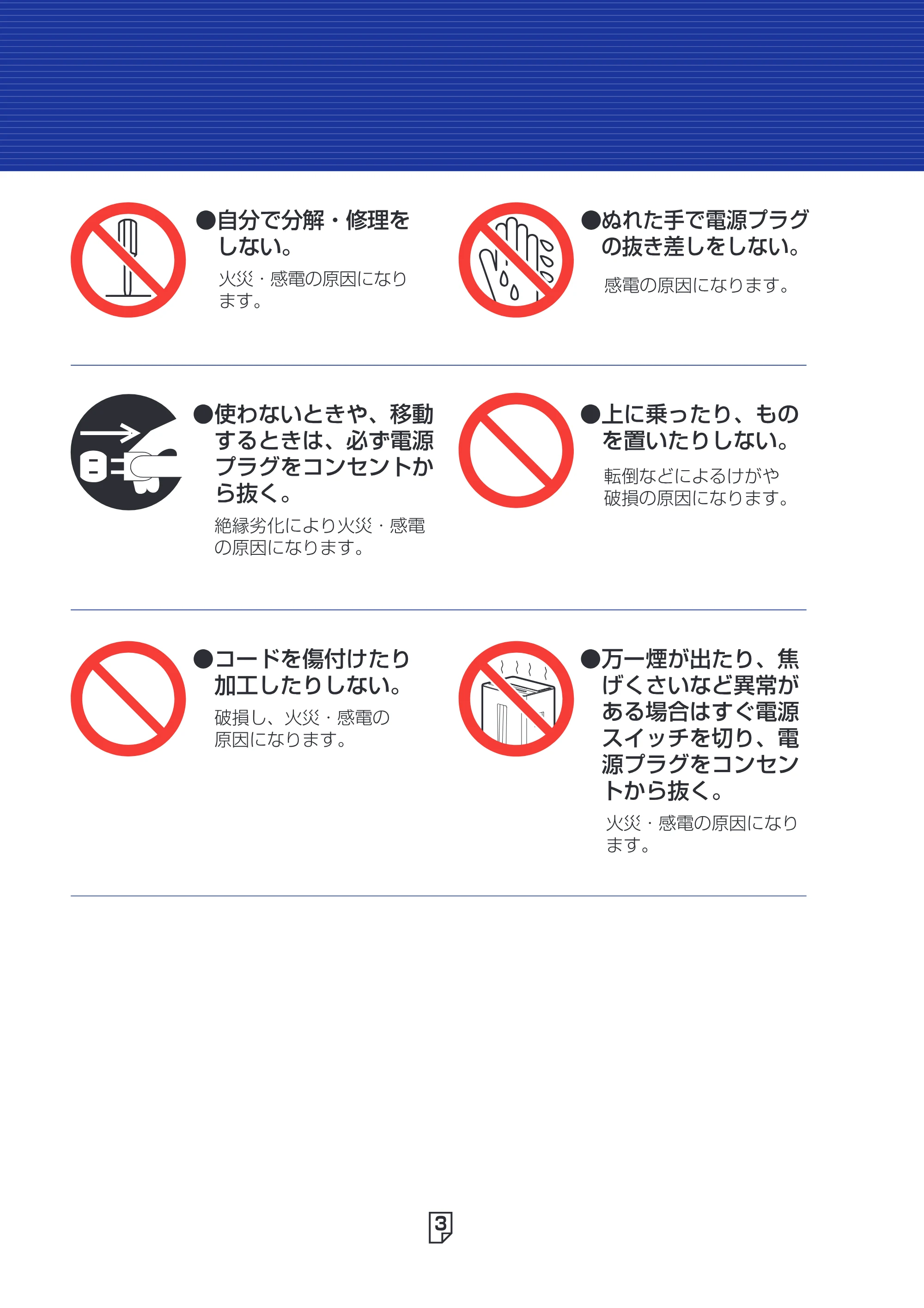 アイリスオーヤマ SH18N 取扱説明書 — 原本ページ — 3ページ