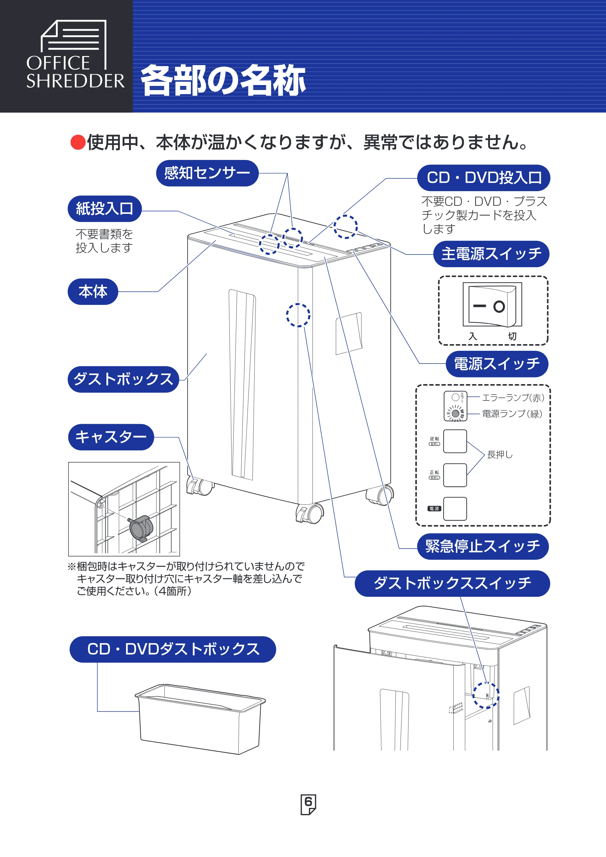 アイリスオーヤマ SH18N 取扱説明書 — 原本ページ — 6ページ