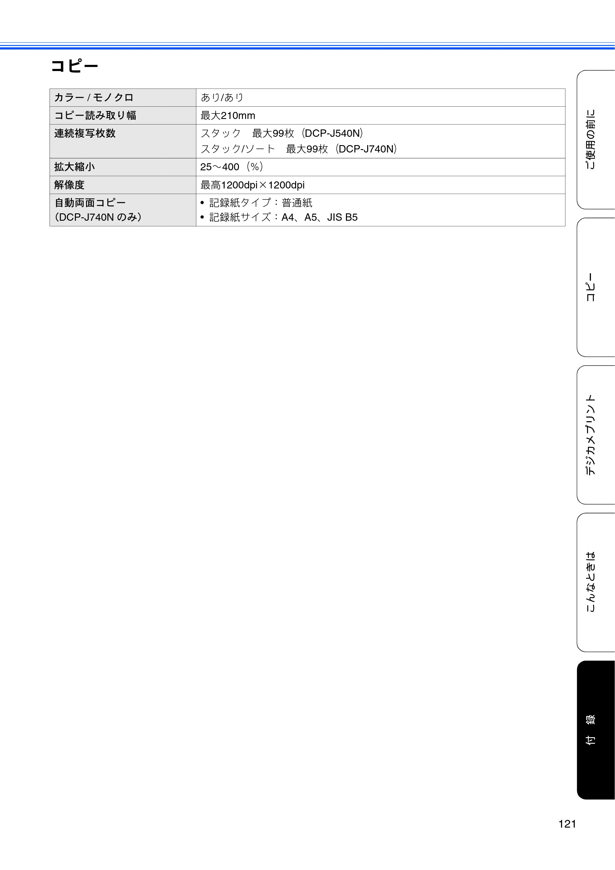 ブラザー DCP-J540N / DCP-J740N ユーザーズガイド ～基本編～ — 原本ページ — 123ページ