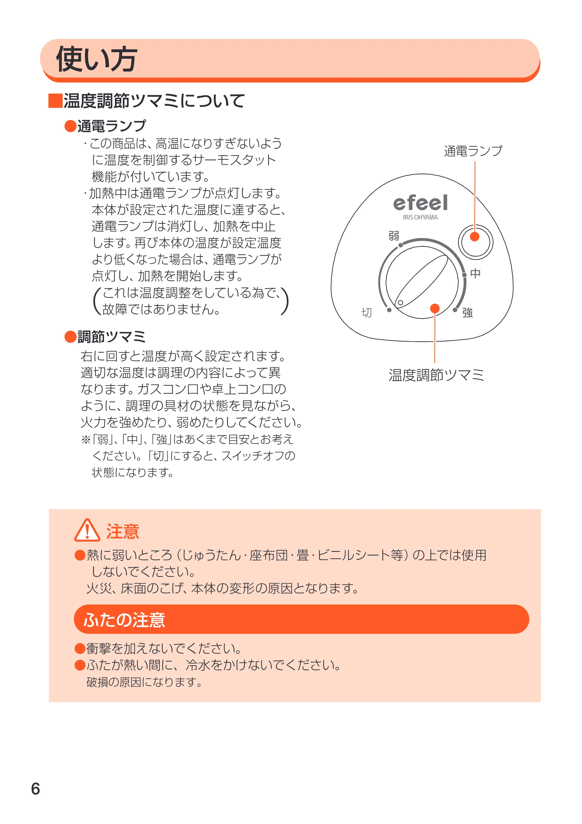 アイリスオーヤマ EMG-240 取扱説明書 — 原本ページ — 6ページ
