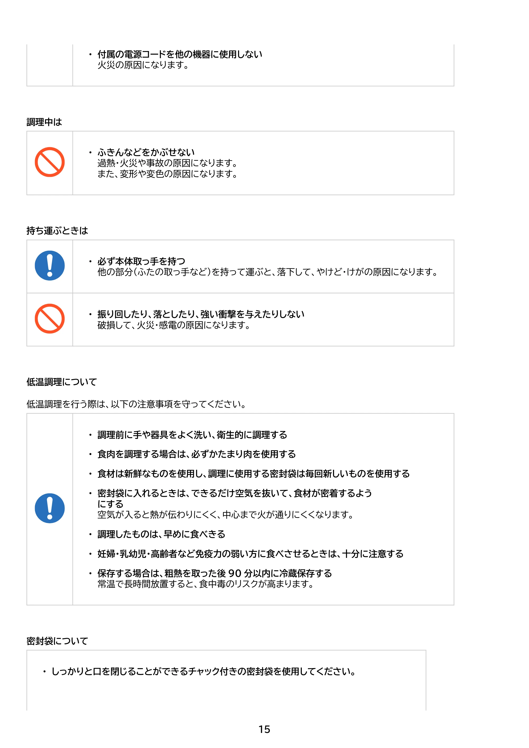 アイリスオーヤマ KPC-MB3 取扱説明書 — 原本ページ — 15ページ
