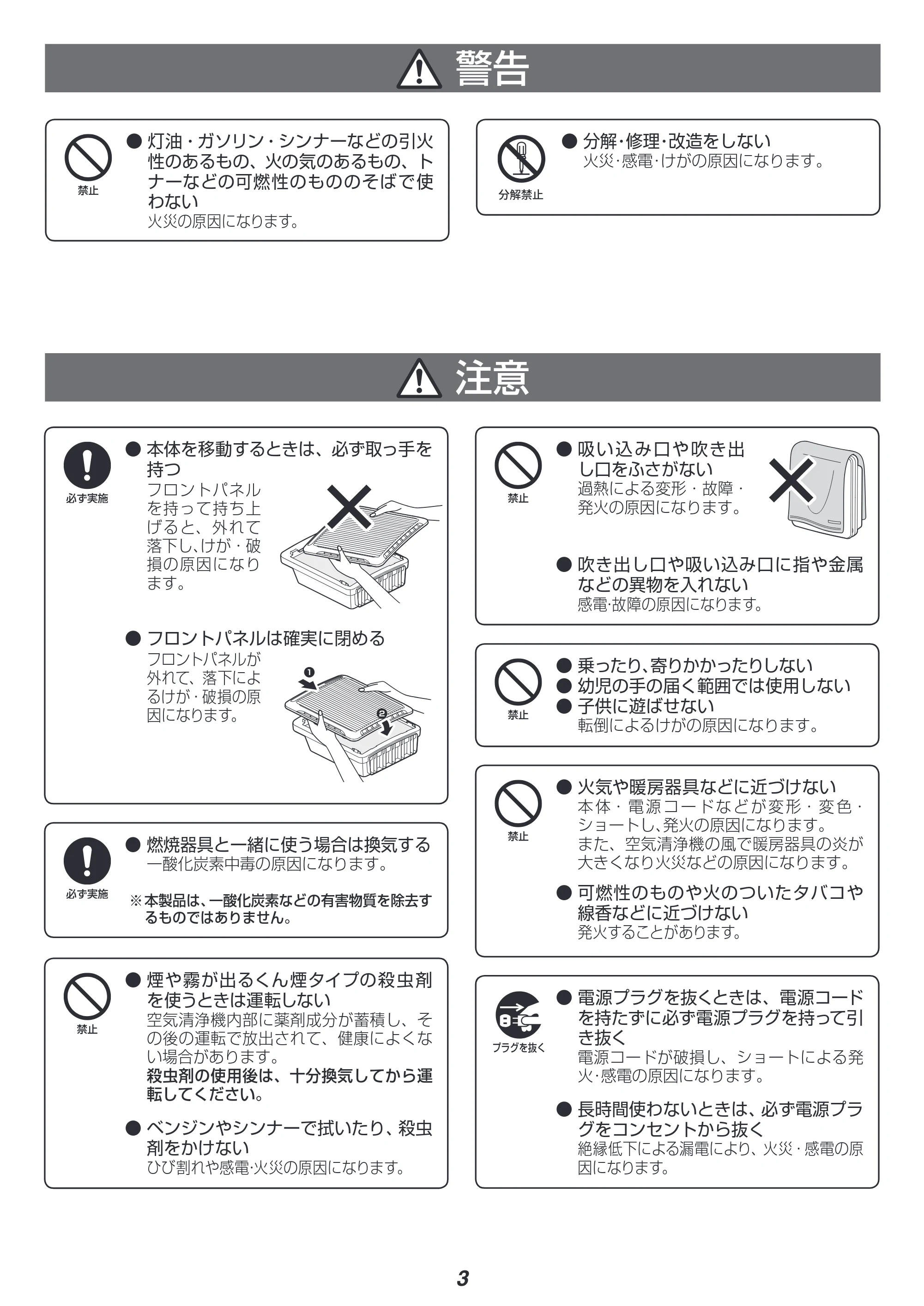 アイリスオーヤマ PM2 / PMAC-100 取扱説明書 — 原本ページ — 3ページ