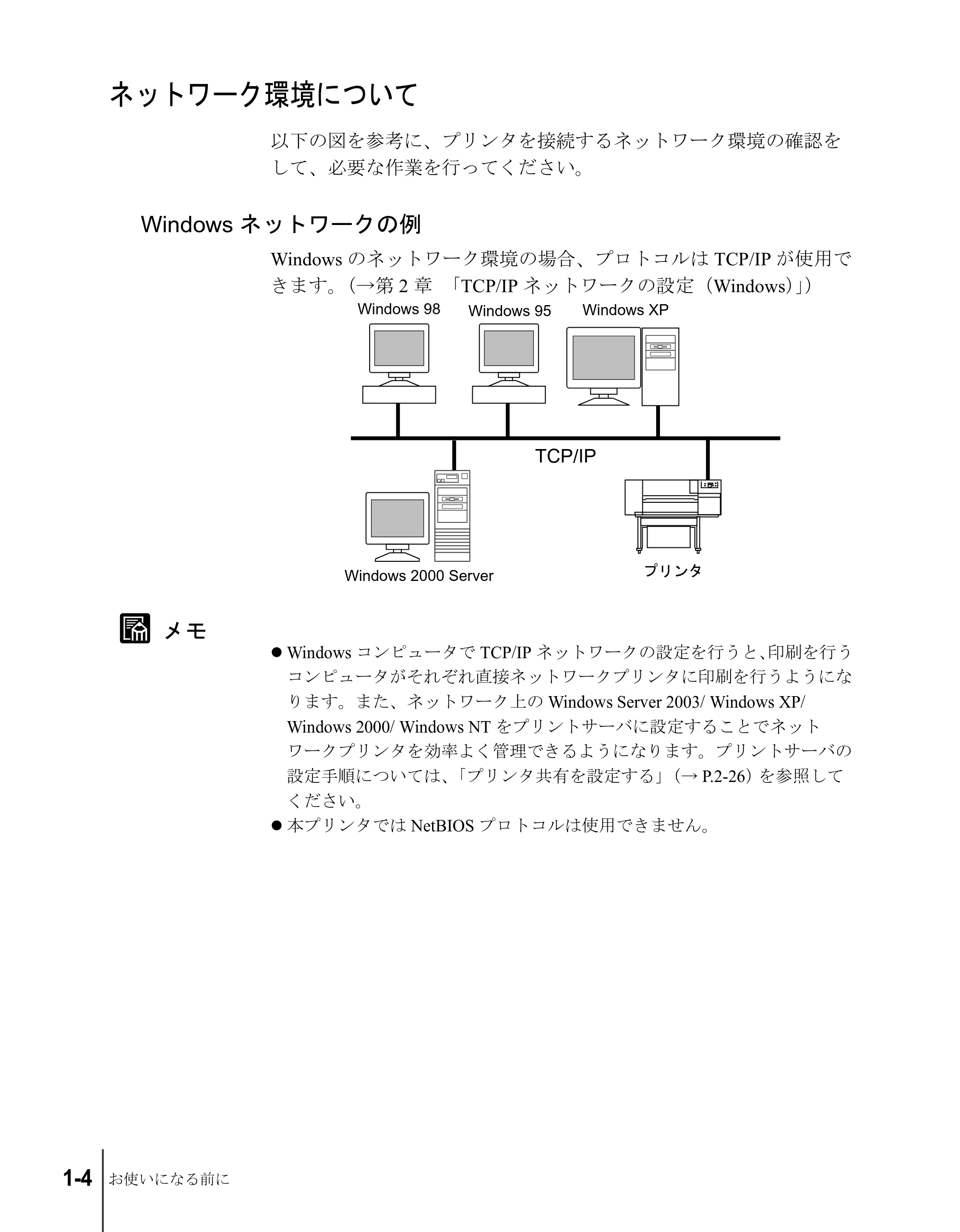 キヤノン W8200 ネットワークガイド (PDF形式/2.87Mバイト) — ネットワーク環境について — 原本ページ — 14ページ