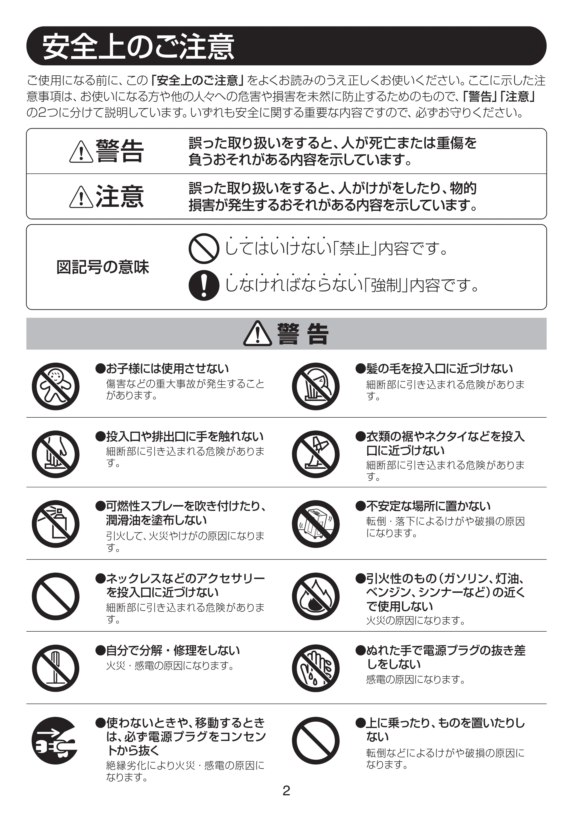 アイリスオーヤマ BU15 取扱説明書 — P02 — 原本ページ — 2ページ