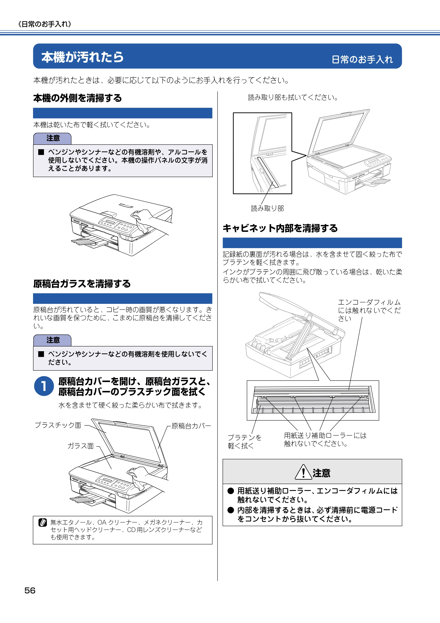 ブラザー DCP-115C 取扱説明書(本体) — 日常のお手入れ — 図版 57-1 — 57ページ