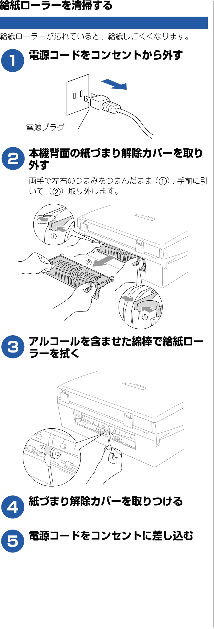 ブラザー DCP-115C 取扱説明書(本体) — 給紙ローラーを清掃する — 図版 58-1 — 58ページ