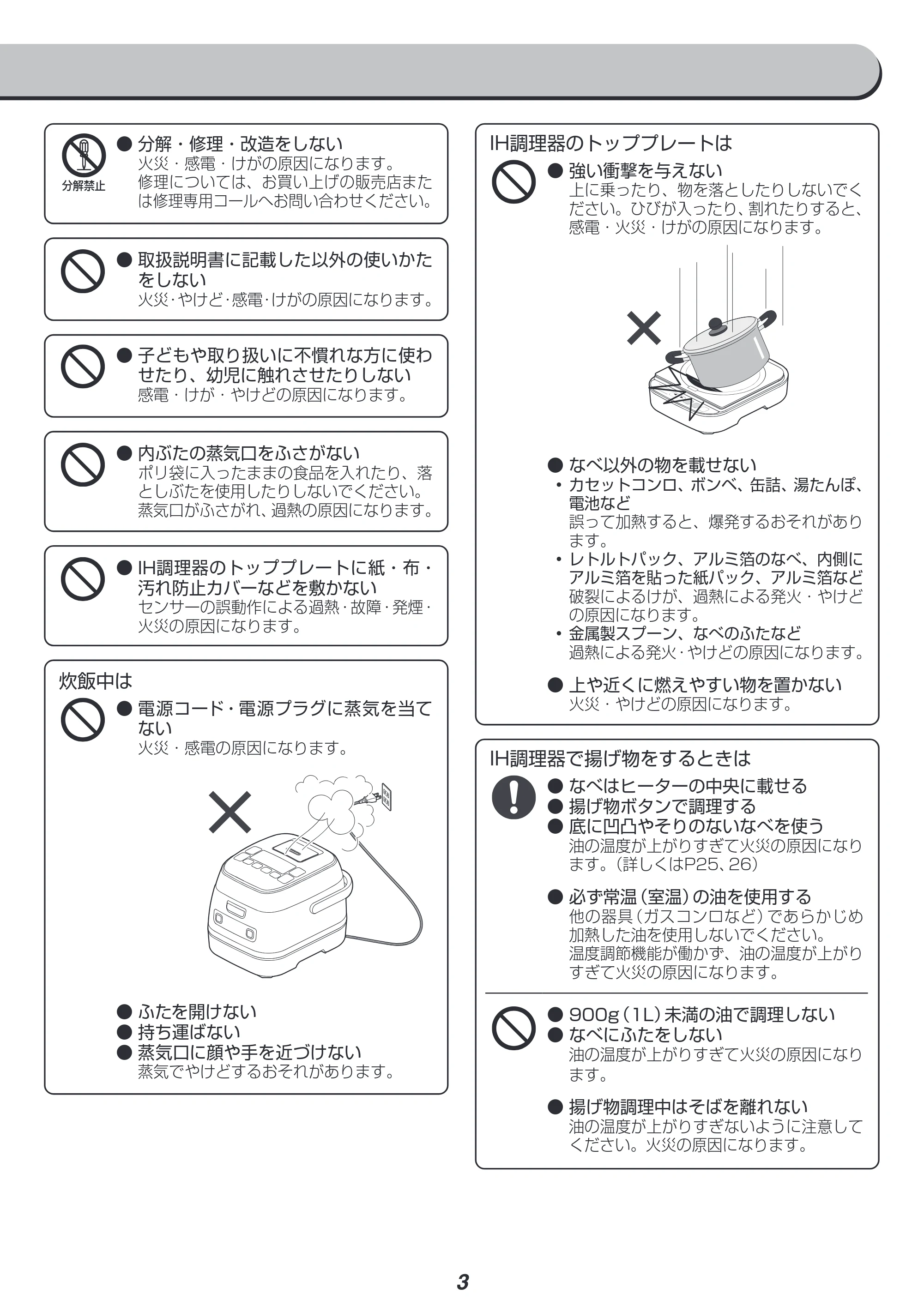 アイリスオーヤマ RC-IM30 取扱説明書 — 原本ページ — 3ページ
