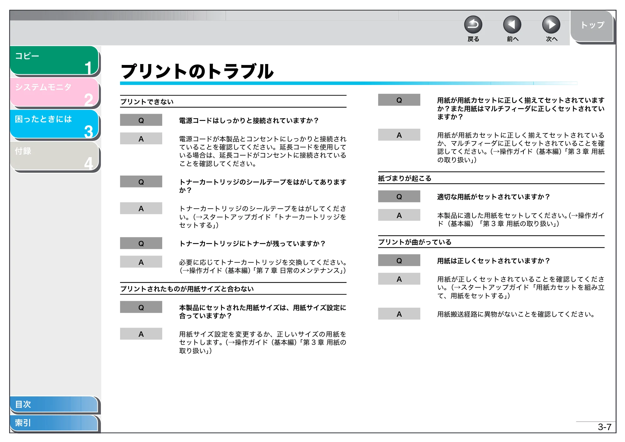 キヤノン MF3220 操作ガイド (応用編) (PDF形式/2.4Mバイト) — プリントのトラブル — 原本ページ — 21ページ