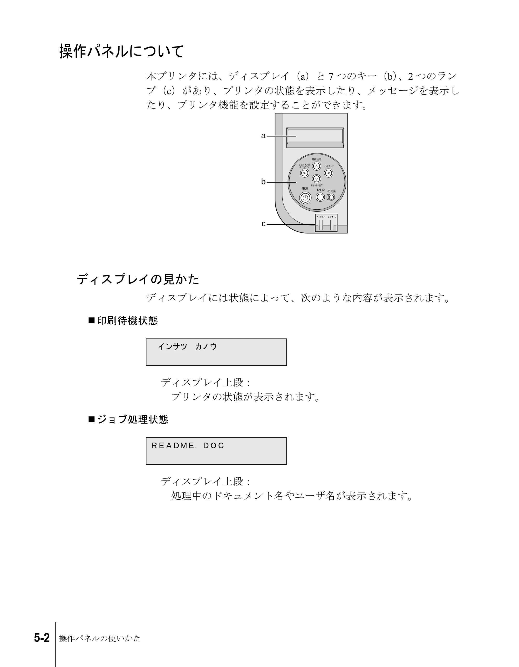 キヤノン W2200S ユーザーズガイド （PDF形式／6.75Mバイト） — 操作パネルについて — 原本ページ — 64ページ