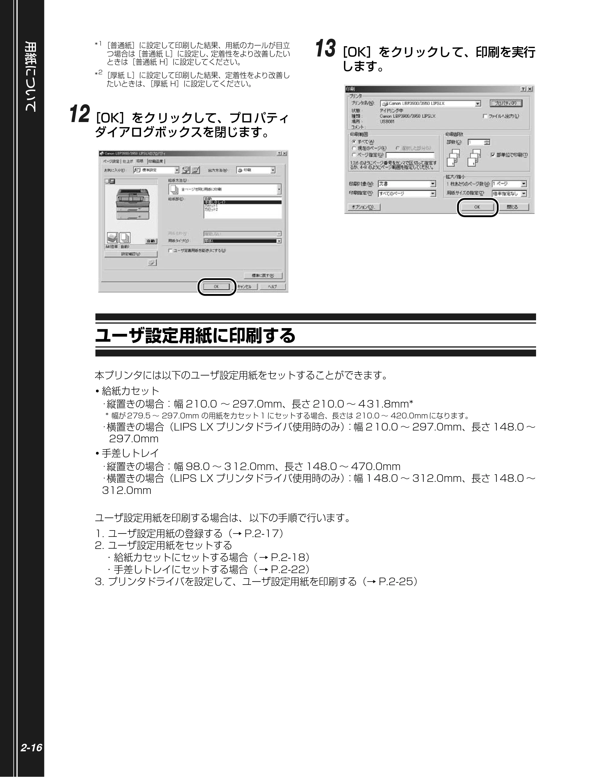 キヤノン LBP3950/3900 かんたん操作ガイド 2006年2月8日掲載 （PDF形式／4.62Mバイト） — ユーザ設定用紙に印刷する — 原本ページ — 32ページ