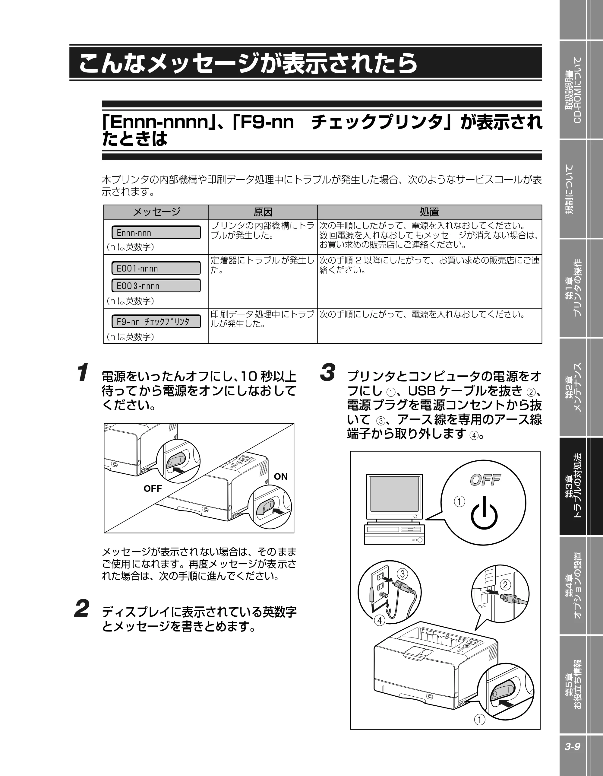 キヤノン LBP3950/3900 かんたん操作ガイド 2006年2月8日掲載 (PDF形式/4.62Mバイト) — こんなメッセージが表示されたら — 原本ページ — 59ページ